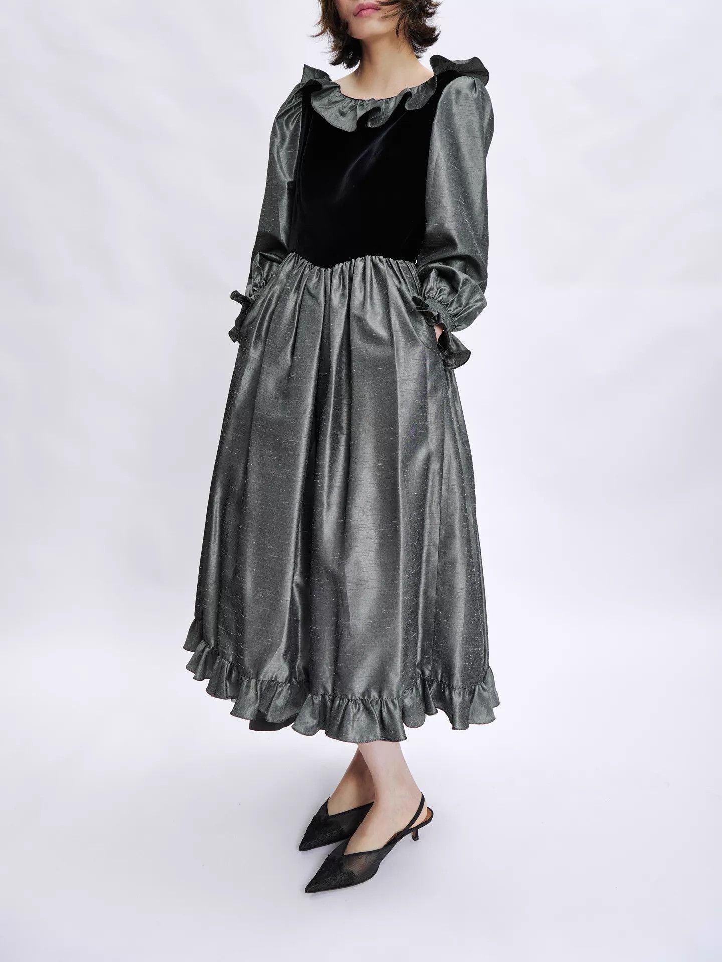 Oscar De La Renta Oscar de la Renta Vintage Velvet & Metallic Long Gown Size ONE SIZE - 4 Thumbnail