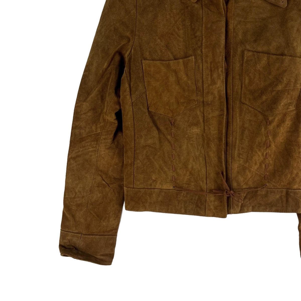 Vera Pelle Biker Leather Jacket Suede Vera Pelle Cuoieria Issey Miyake Size S / US 4 / IT 40 - 4 Thumbnail