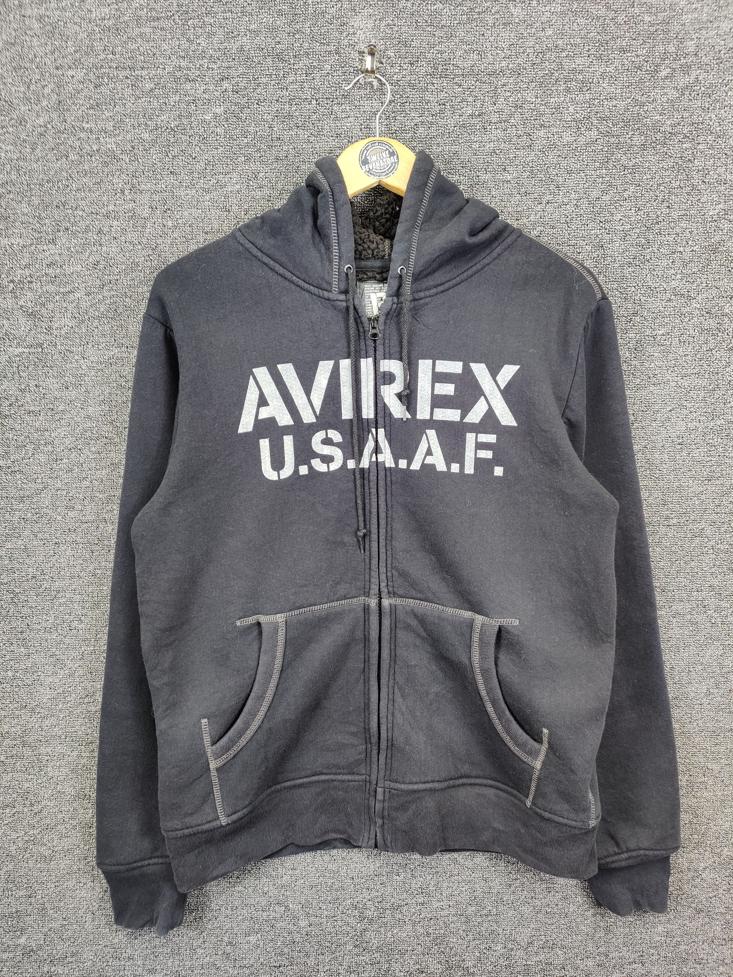 Avirex Vintage Avirex USAAF Shearling Zipper Hoodie Size US L / EU 52-54 / 3 - 1 Thumbnail