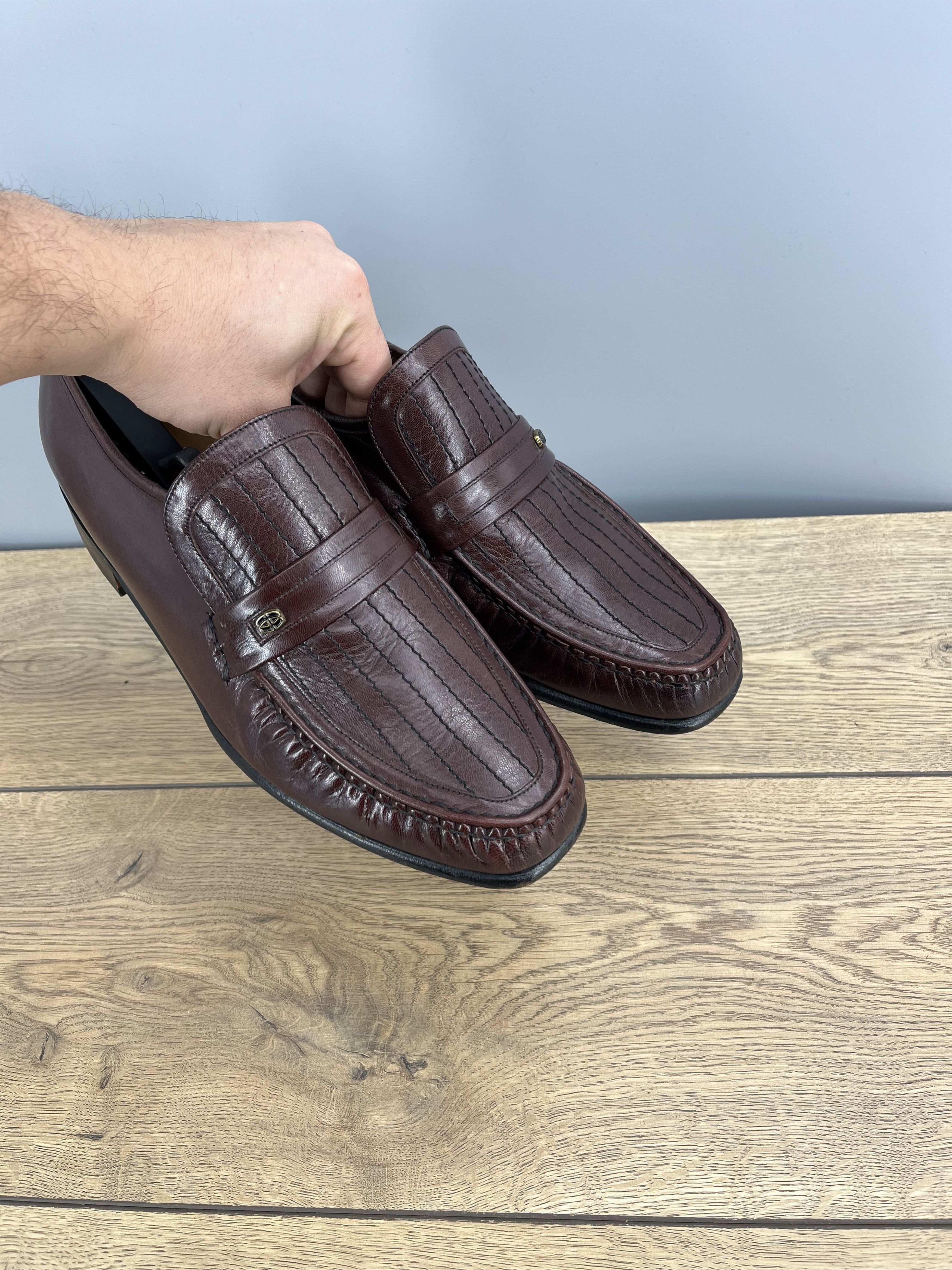Barker Barker England Vintage Oxblood Leather Loafers UK 9.5 Size US 9.5 / EU 42-43 - 5 Thumbnail