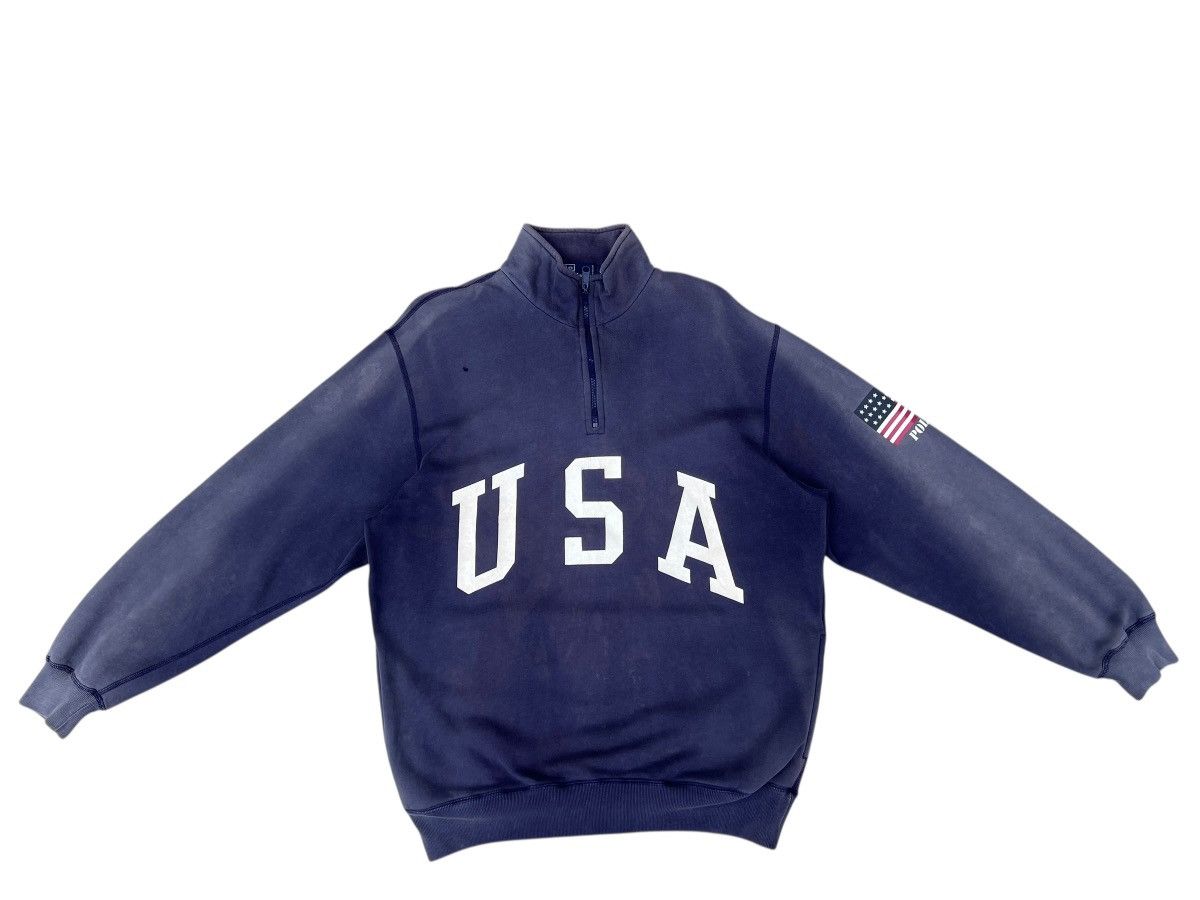 Polo Ralph Lauren Trashed 90s Polo Ralph Lauren Sun Faded Pull Over Sweatshirt Size US L / EU 52-54 / 3 - 1 Thumbnail