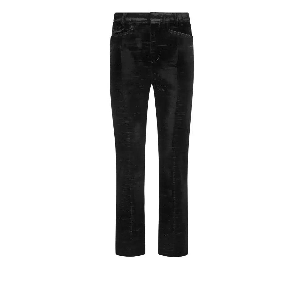 Tom Ford o1loc1c0425 PAW558 Velvet Wallis Tailored Pant in Black Size 28" / US 6 / IT 42 - 1 Thumbnail