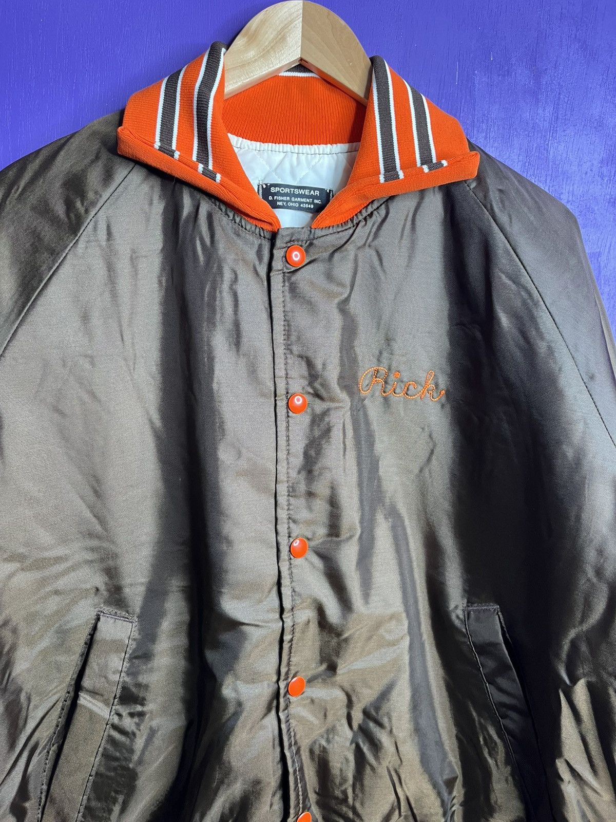 NFL × Vintage Vintage 90s Rick Cleveland browns satin style jacket Size US XL / EU 56 / 4 - 3 Thumbnail
