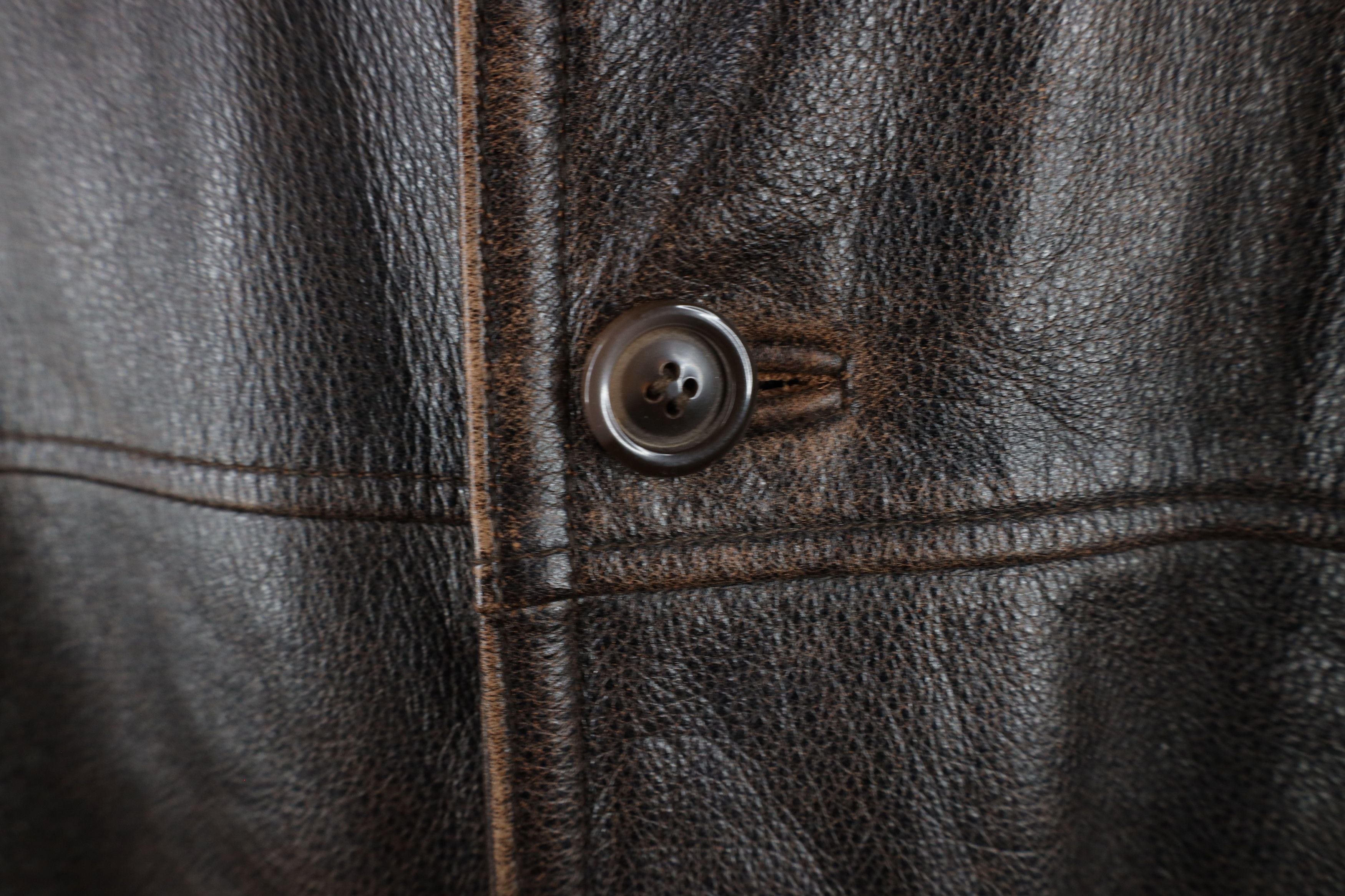 Vintage Vintage 90s Streetwear Quilted Leather Shirt Jacket Brown Size US L / EU 52-54 / 3 - 4 Thumbnail