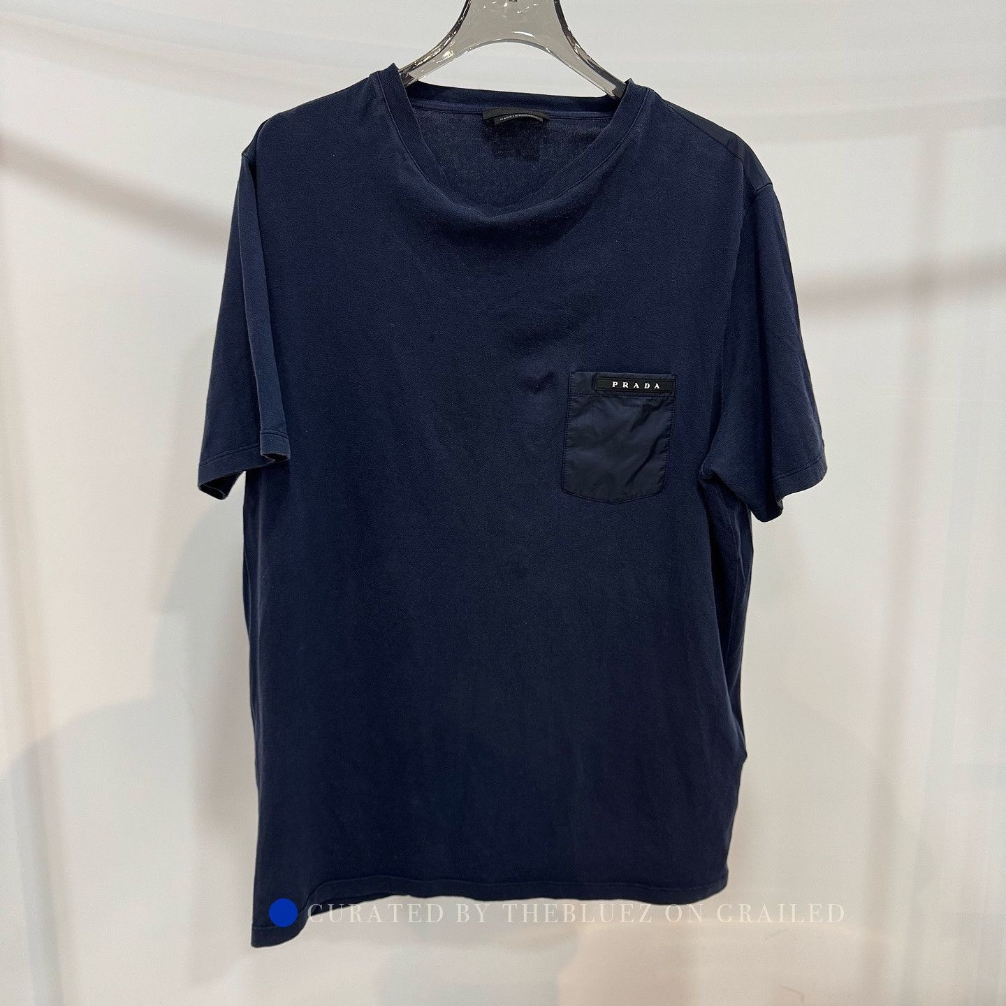Prada Stylish Logo Pocket T-Shirt in Blue Size US L / EU 52-54 / 3 - 1 Thumbnail