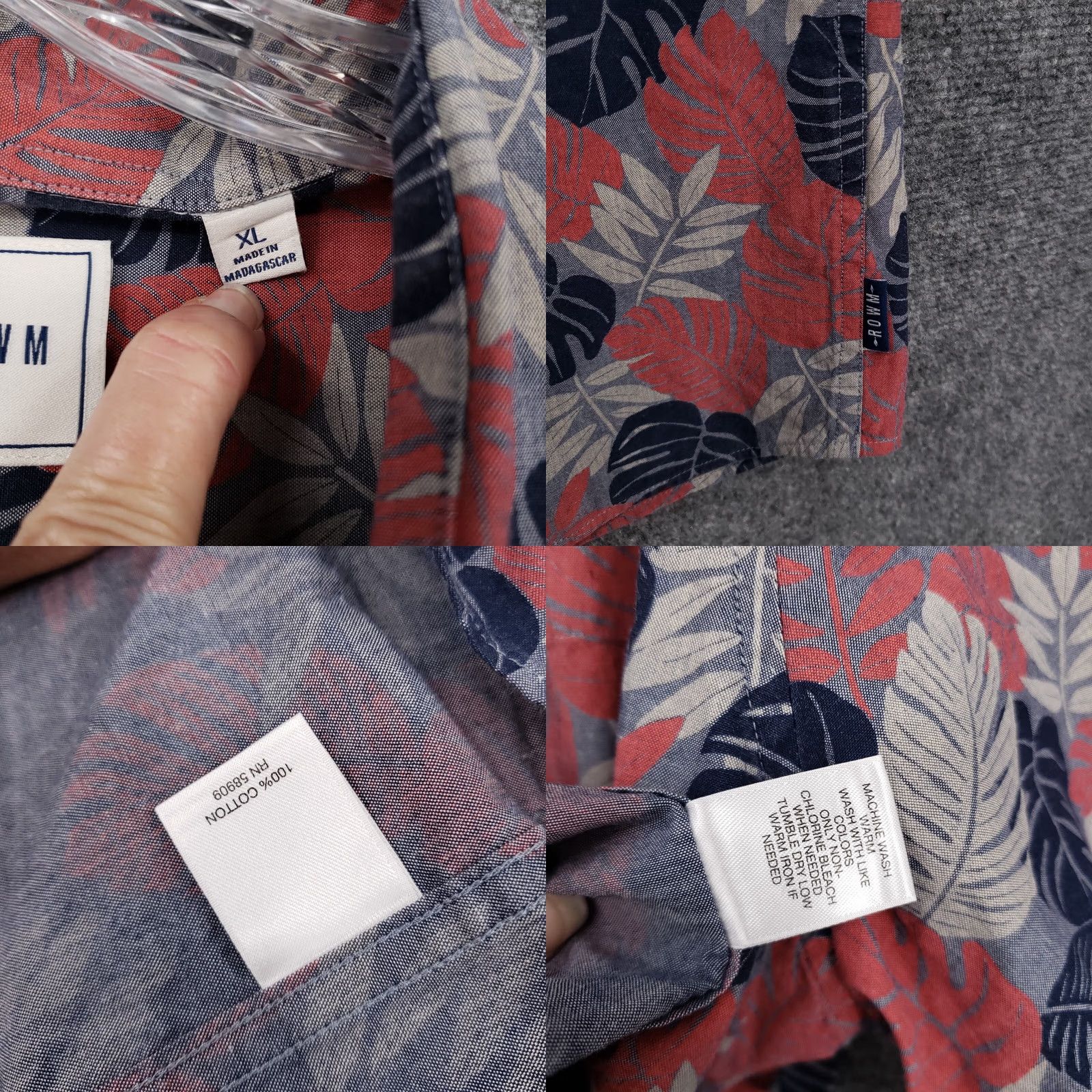 Vintage Rowm Button-Up Shirt Mens XL Red Hawaiian Floral Short Sleeve Pocket Shirt Size US XL / EU 56 / 4 - 8 Thumbnail