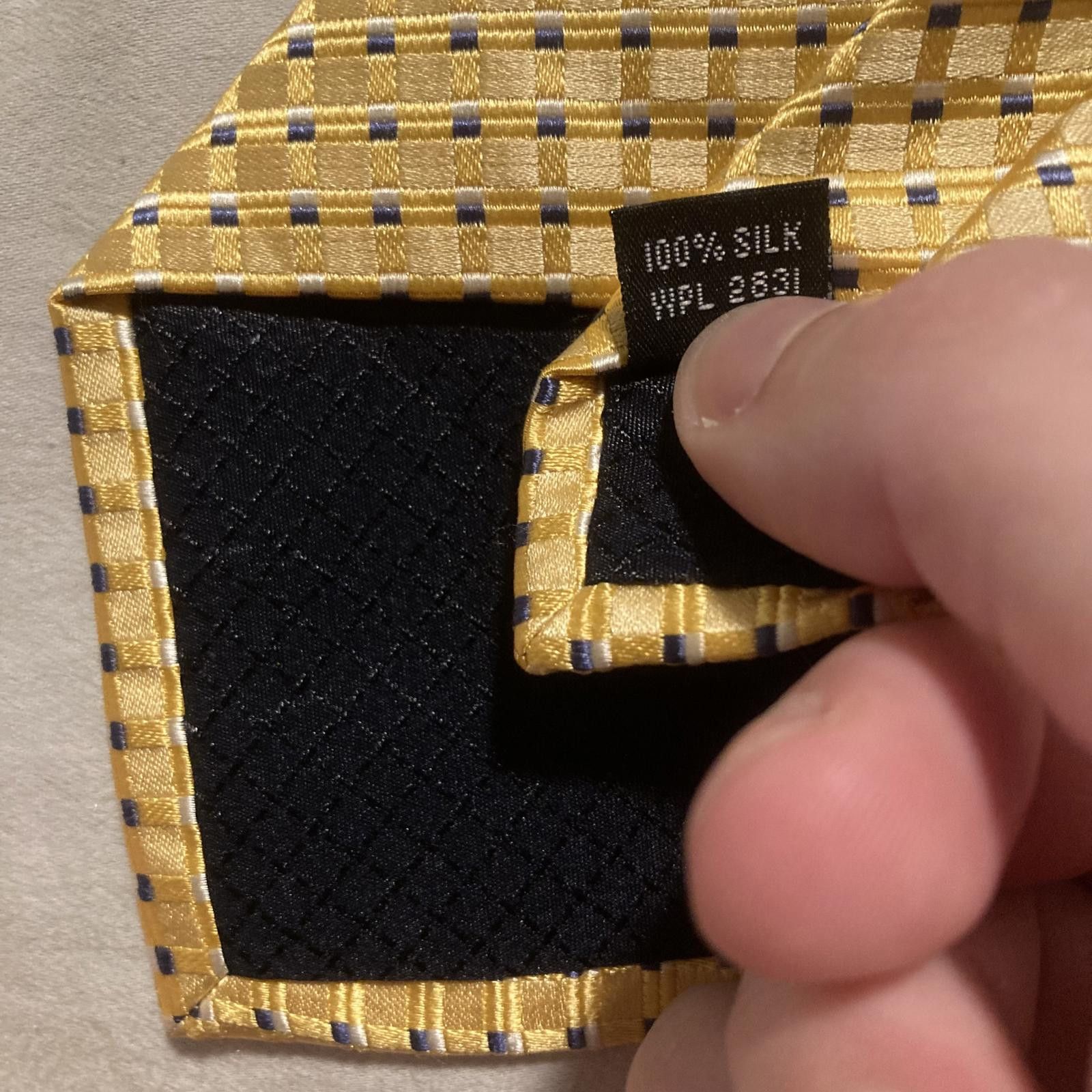 Designer Fumagalli Gold Diamond Pattern 100% Silk Tie Size ONE SIZE - 3 Thumbnail