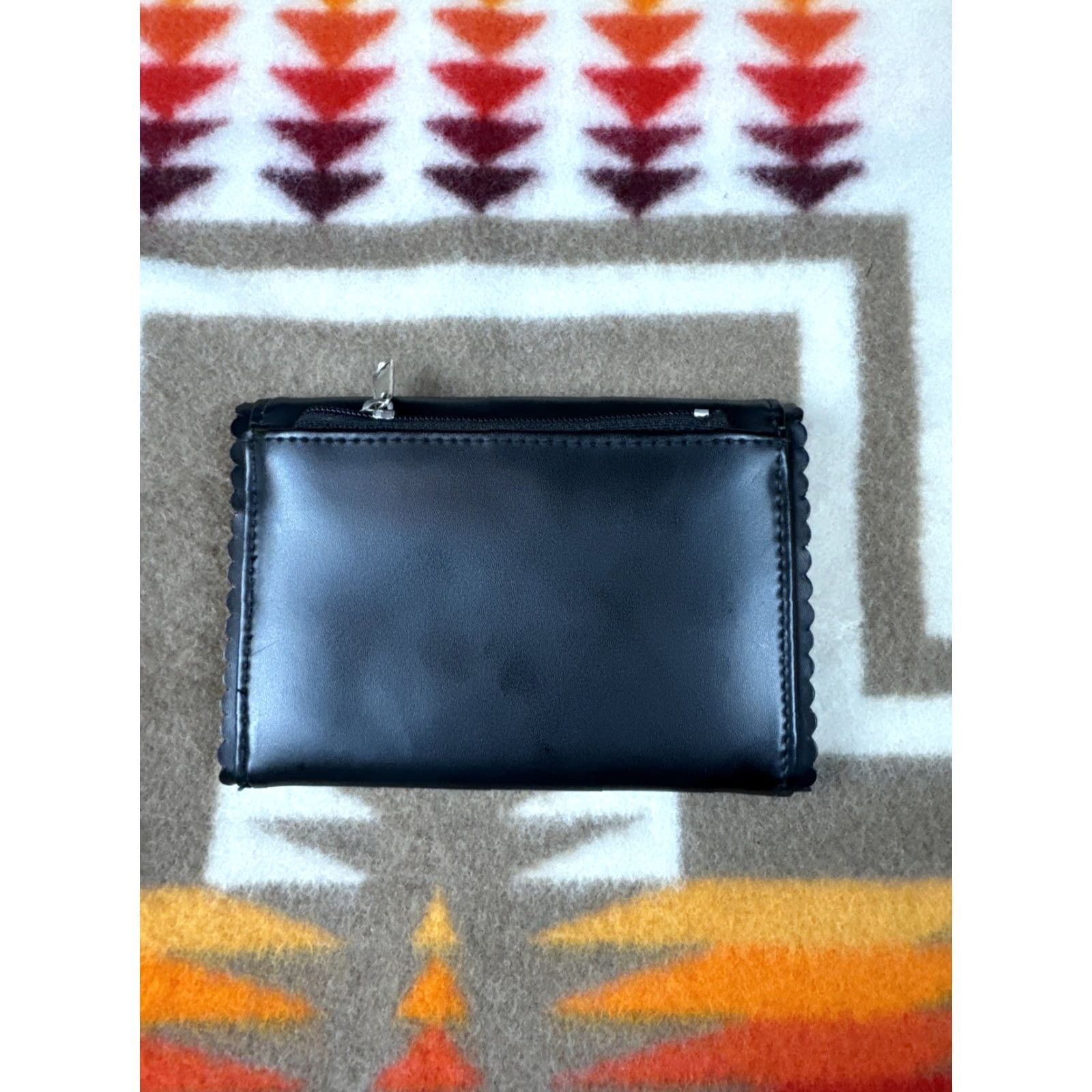 Vintage Black Tri Fold Wallet Unisex Size ONE SIZE - 3 Thumbnail