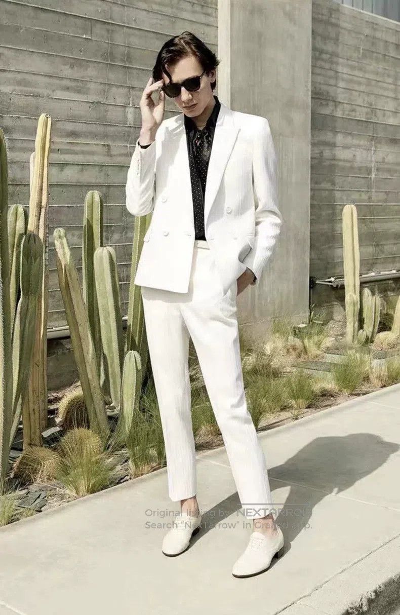 Saint Laurent Paris Saint Laurent Paris Double-breasted, white suit jacket Size US S / EU 44-46 / 1 - 5 Thumbnail