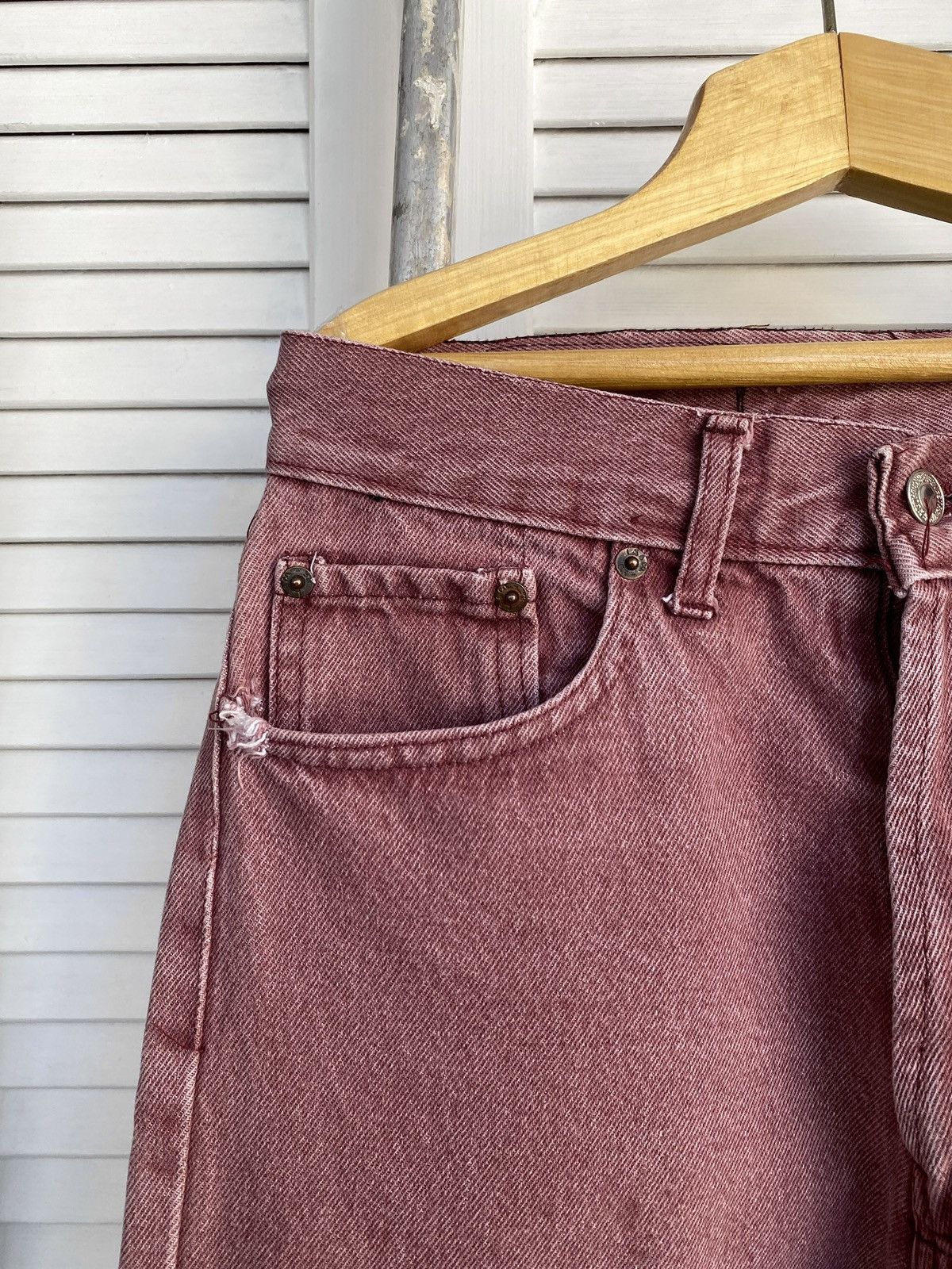 Levi's × Vintage Vintage Levi’s 501 Hand-Dyed Burgundy Denim Jeans Pants USA Size US 28 / EU 44 - 6 Thumbnail