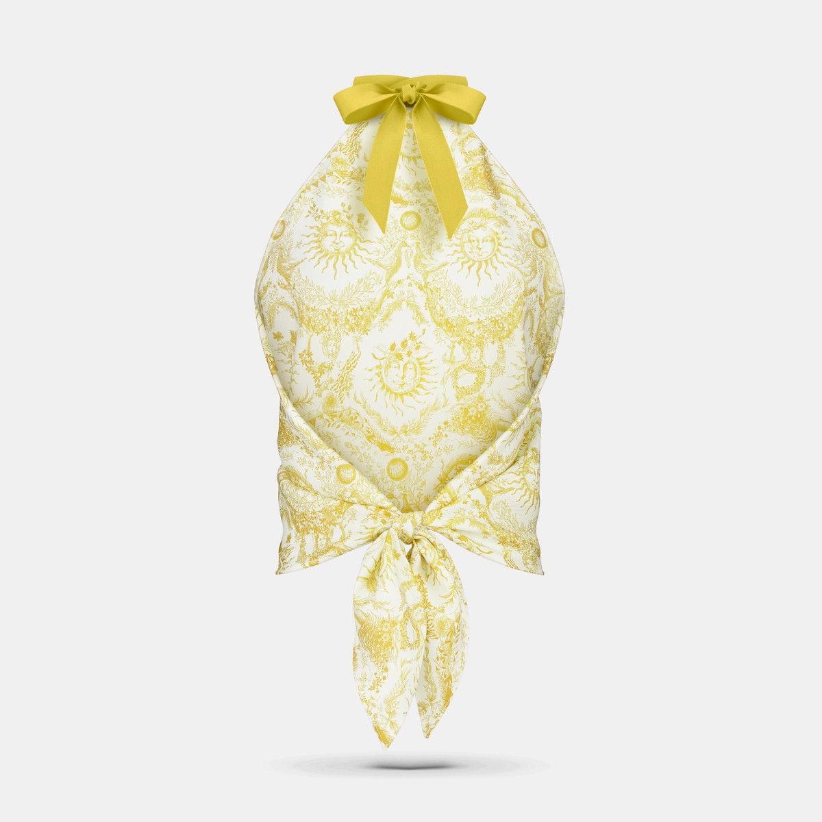 Dior o1bcso1str0226 Size:OS/Jouy Soleil Silk Top in White/Yellow Size M / US 6-8 / IT 42-44 - 2 Thumbnail