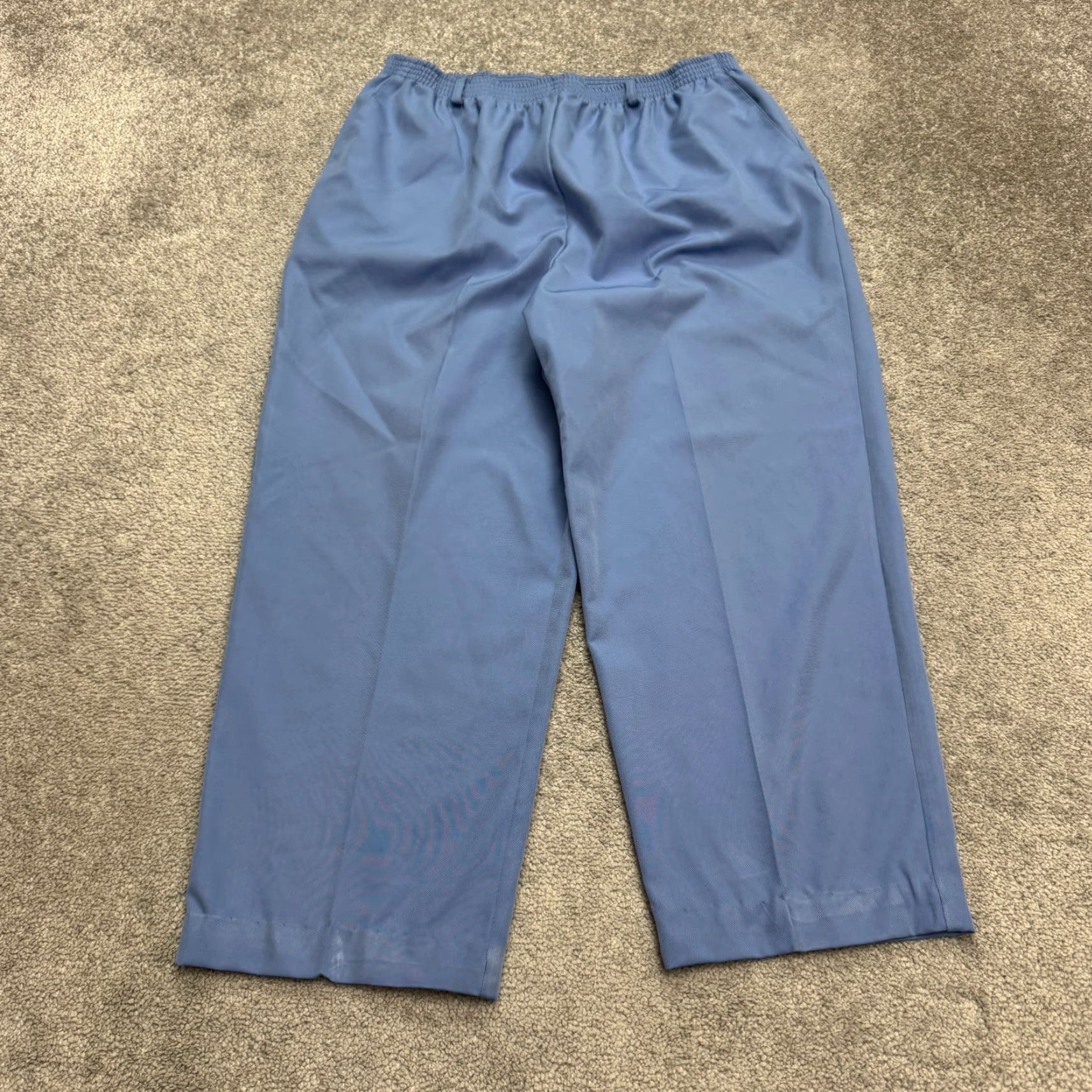 Vintage Alfred Dunner Classic Fit Cropped Pants Womens 14 Blue 30x24 Card Secured Pull On, Infinity? Size 30" / US 8 / IT 44 - 3 Thumbnail