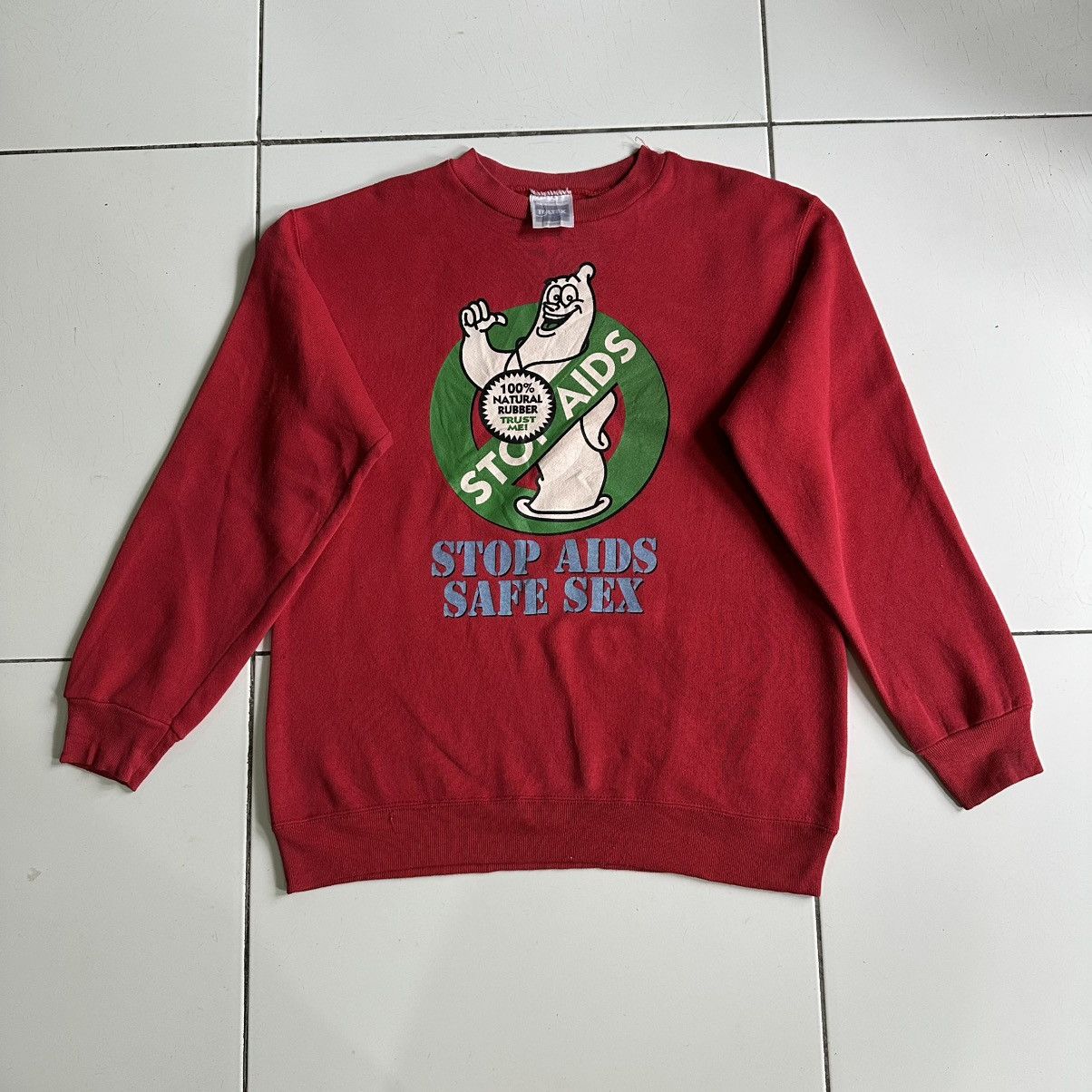 Tultex × Vintage Vintage Stop aids Safe sex Crewneck Size US M / EU 48-50 / 2 - 1 Thumbnail