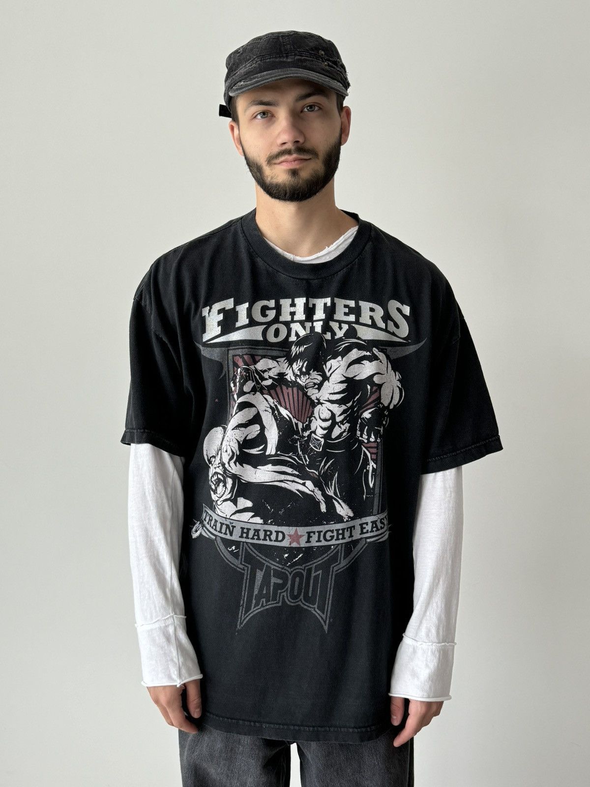 Affliction × Tapout × Vintage Vintage Y2K Tapout ‘Fighters Only’ Affliction Skate T-Shirt Size US XXL / EU 58 / 5 - 1 Thumbnail