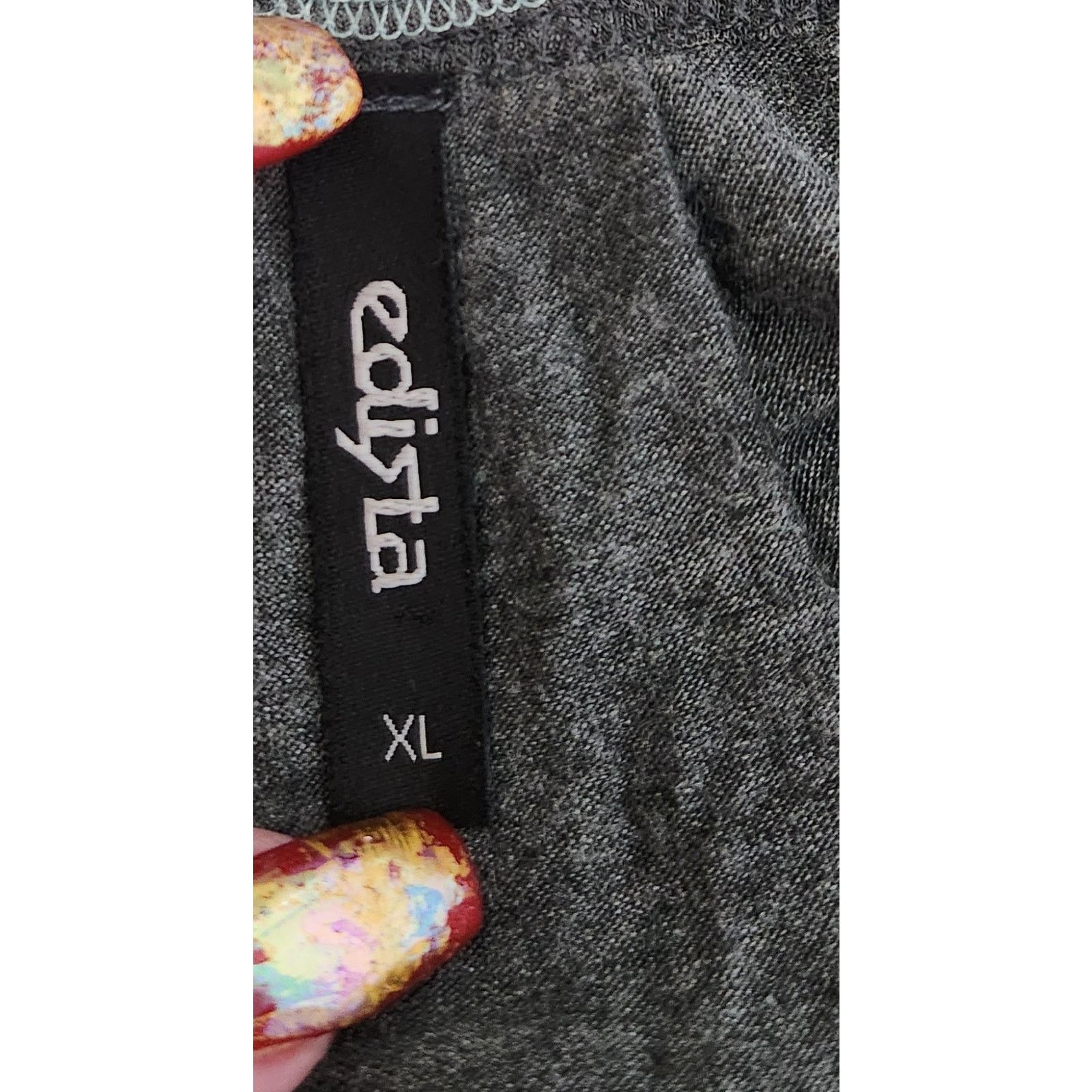 Other Edista Gray White Graphic Print Capped Sleeves Top XL Soft Size XL / US 12-14 / IT 48-50 - 4 Thumbnail