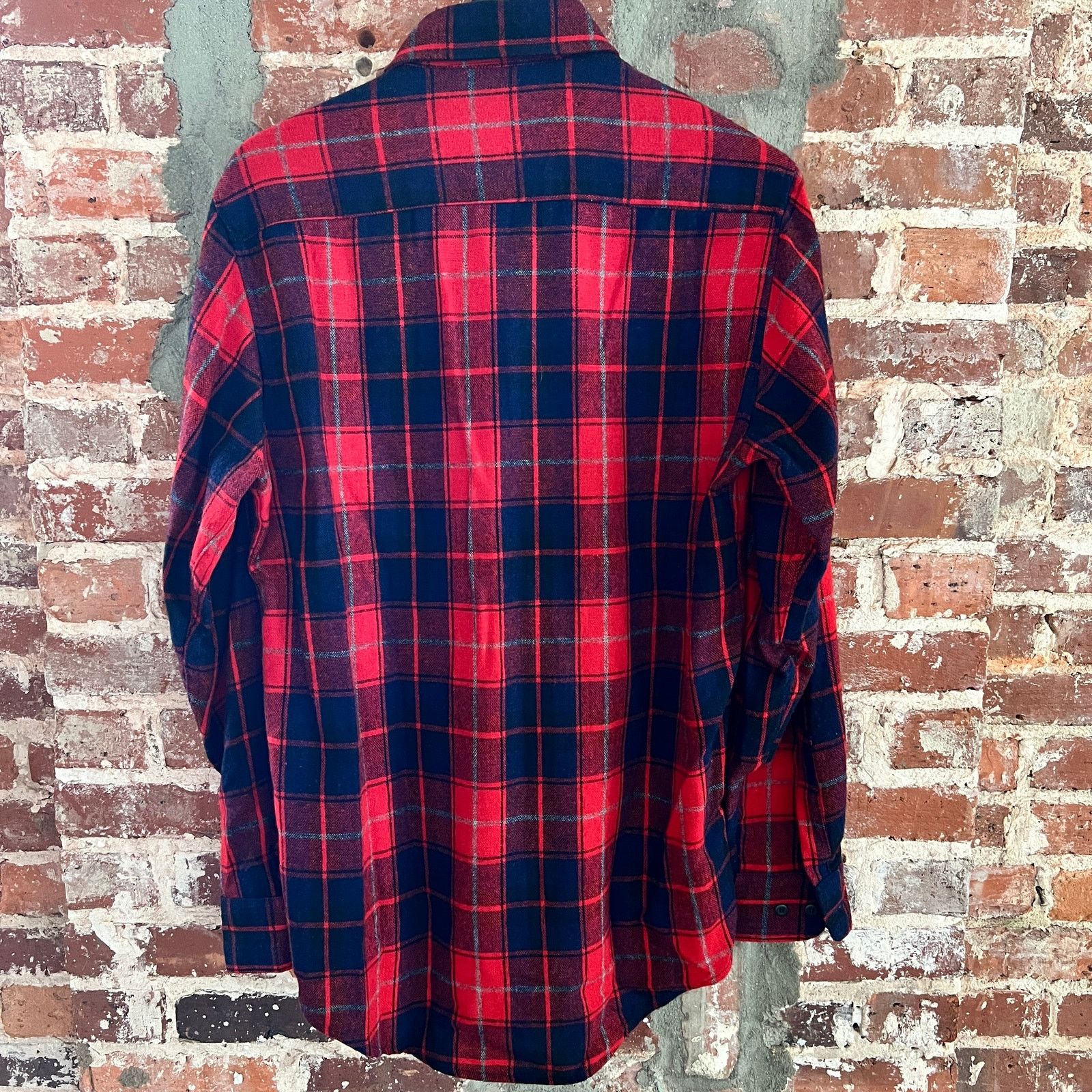Sears VTG Sears Roebuck Men's Red Plaid Flannel LS Shirt M 22x28 Size US M / EU 48-50 / 2 - 5 Thumbnail