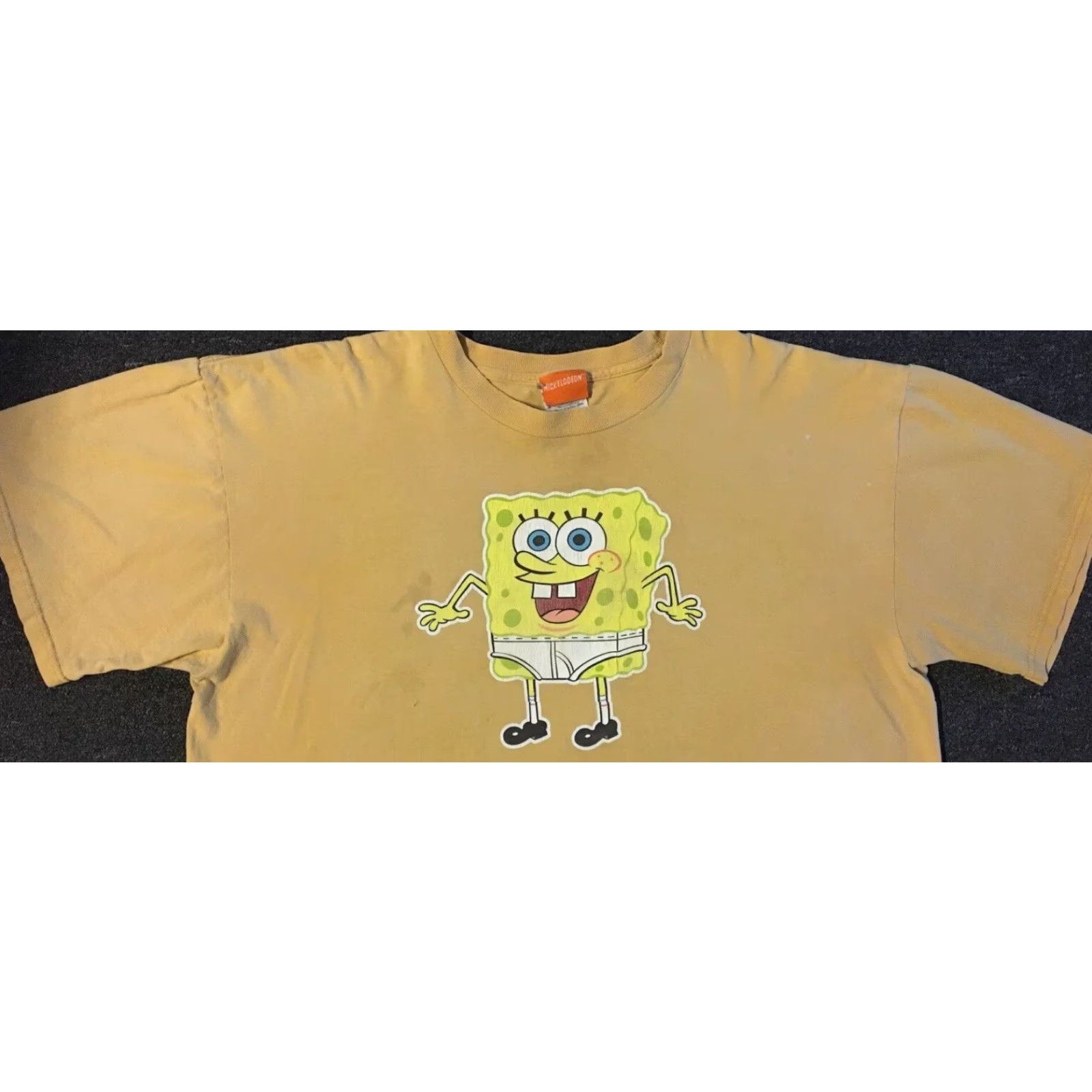 Nickelodeon VINTAGE SpongeBob Shirt XL Yellow 90s Distressed Promo Graphic Tee Mens Cartoon Nickelodeon Grunge Patrick Rugrats Hey Arnold Rockos Modern Life Size US XL / EU 56 / 4 - 7 Thumbnail