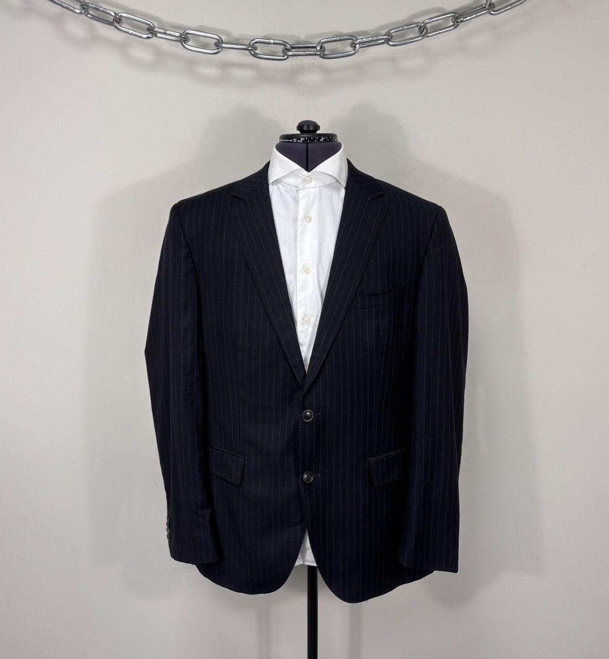 Hugo Boss Hugo Boss Selection Men’s 2-Piece Navy Striped Wool Suit Size 42R - 2 Thumbnail