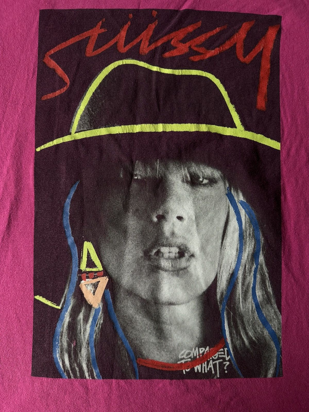 Stussy × Vintage Vintage Stussy Laura Chapter “Compared to what?” T-Shirt Size US M / EU 48-50 / 2 - 5 Thumbnail
