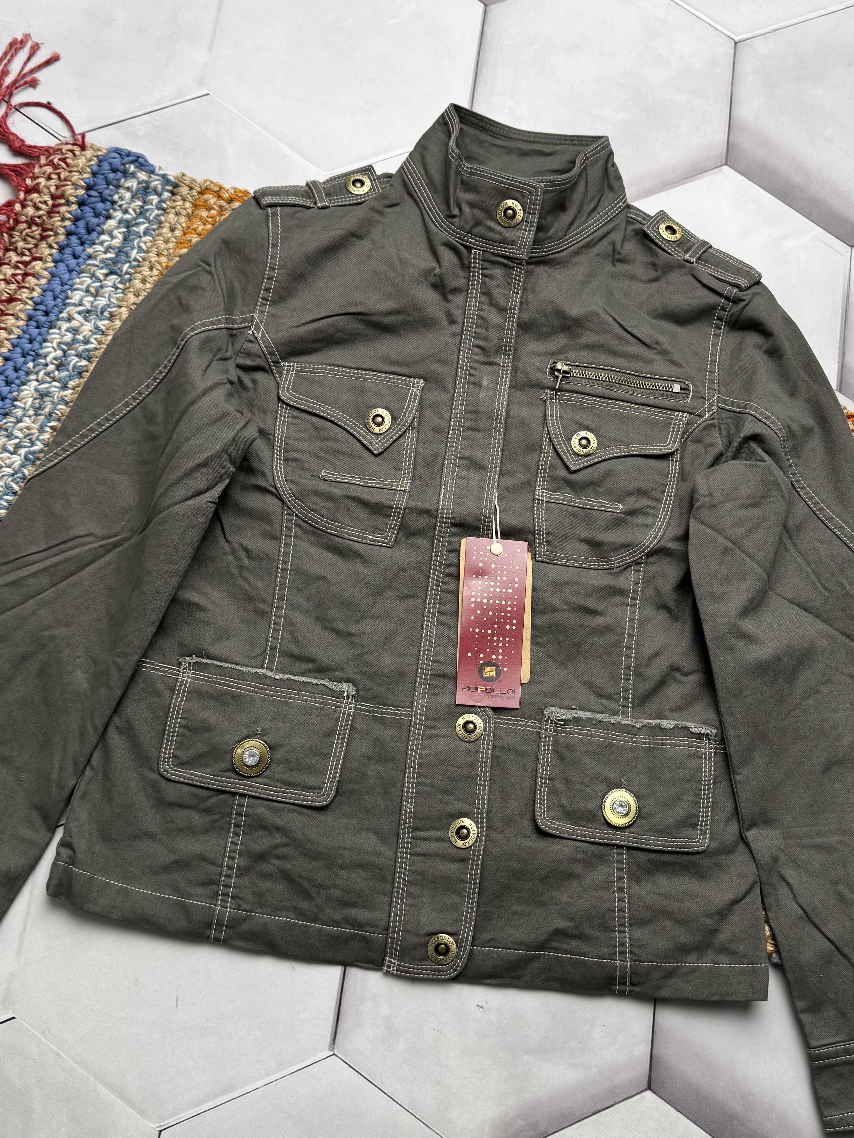 Vintage Women's Vintage Military Jacket Olive Coat Field Army (E4) Size S / US 4 / IT 40 - 2 Thumbnail