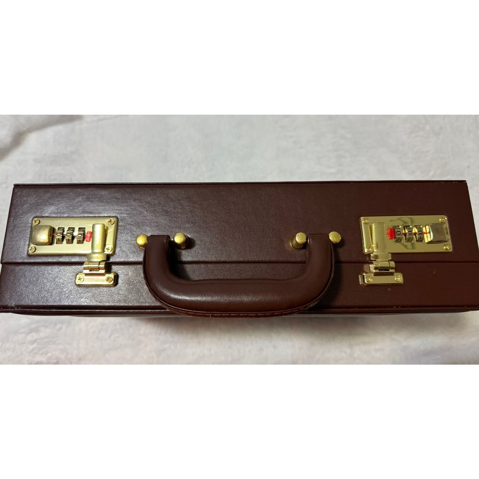 Travis Scott Travis Scott Utopia Brown Leather Briefcase Gold Hardware Size ONE SIZE - 5 Thumbnail