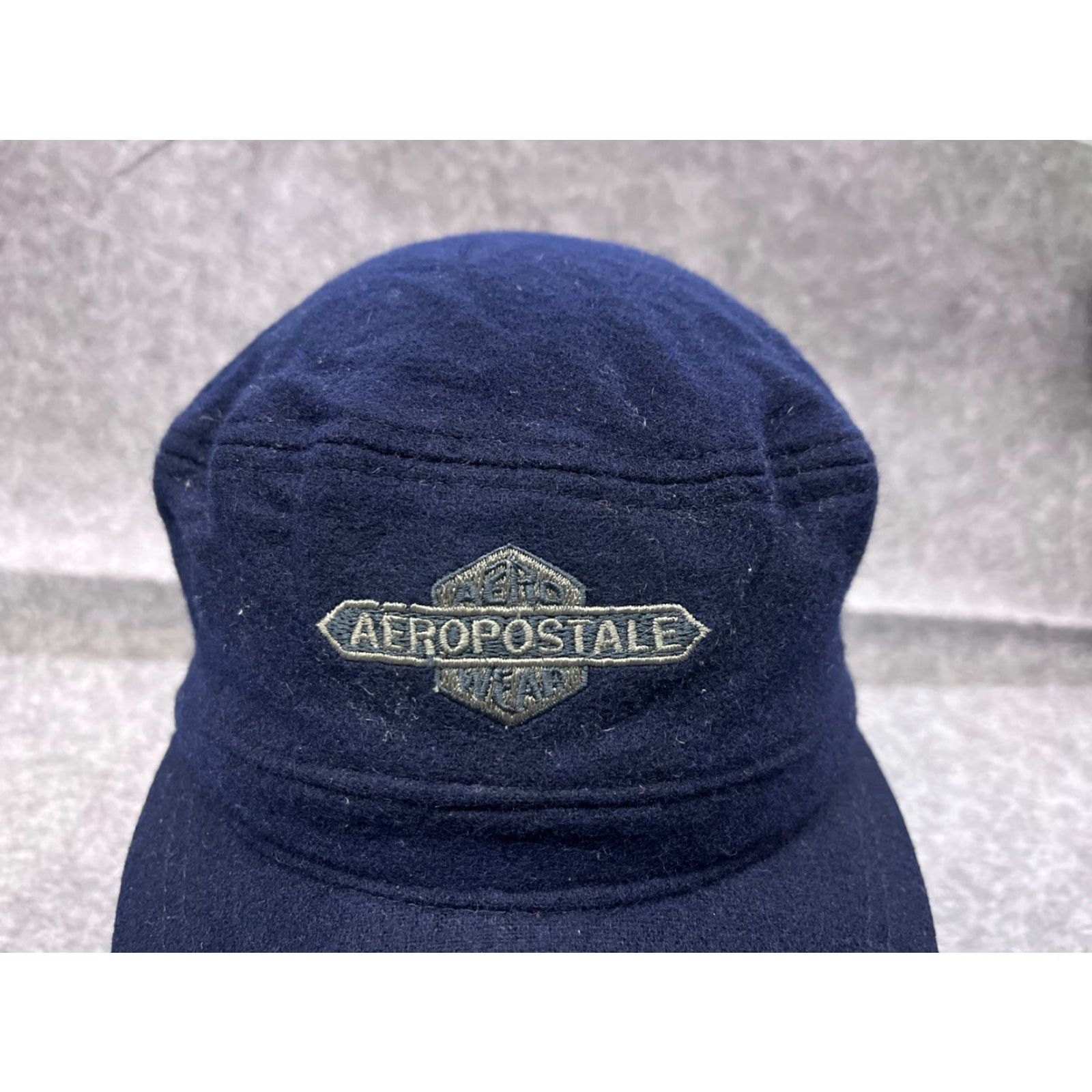 Vintage Aéropostale Army Cap Hat Unisex Adults One Size Blue Knit Wool Blend 90s Style Adjustable Streetwear Men Women Size ONE SIZE - 2 Thumbnail