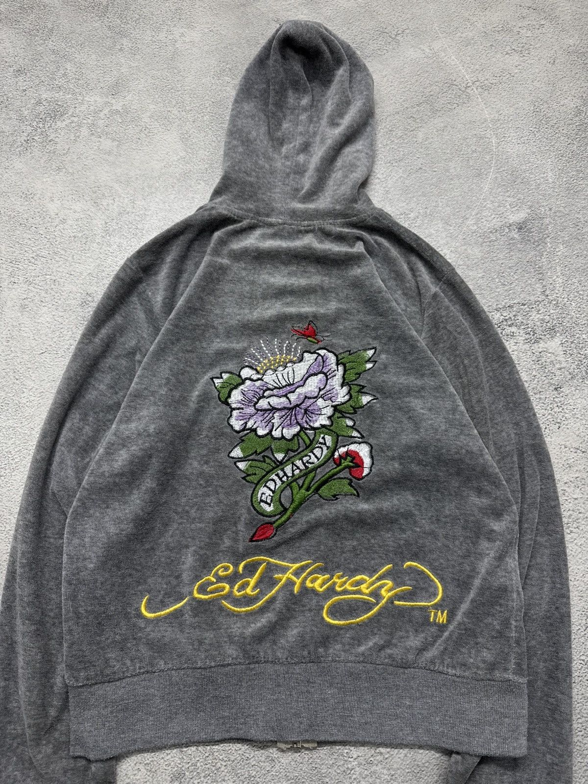Ed Hardy Vintage Y2k Ed Hardy Roses 🌹 Zip Sweatshirt 00’s Size M / US 6-8 / IT 42-44 - 1 Thumbnail