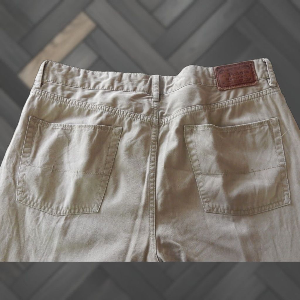 Polo Ralph Lauren VINTAGE Polo Ralph Lauren Men Jeans 38x36 Regular Straight Beige 90s Mens Size US M / EU 48-50 / 2 - 1 Thumbnail