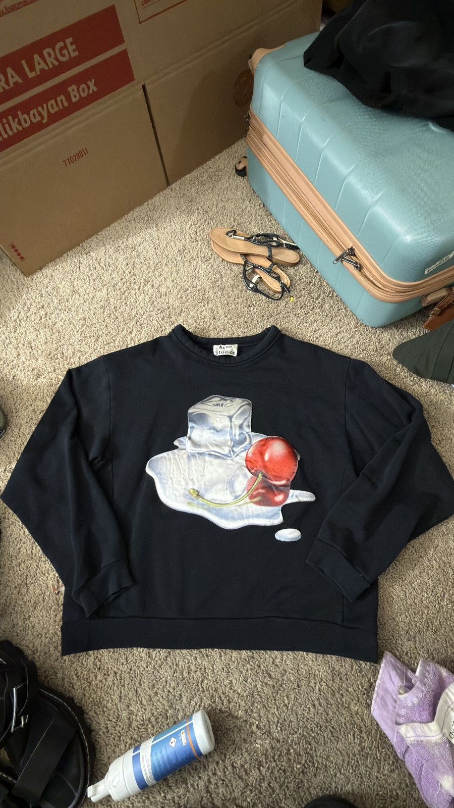 Acne Studios Flames CAW17 Cherry Ice Cube Sweatshirt Size US XS / EU 42 / 0 - 1 Thumbnail