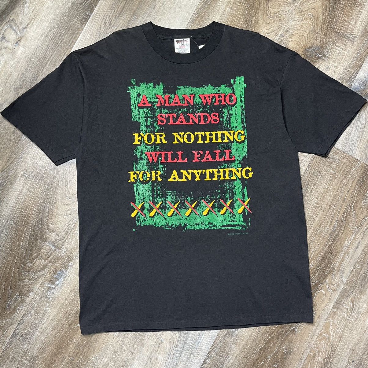 Vintage 90s Malcolm X Vintage AOP Tee Shirt Men XL Black History MLK Size US XL / EU 56 / 4 - 1 Thumbnail