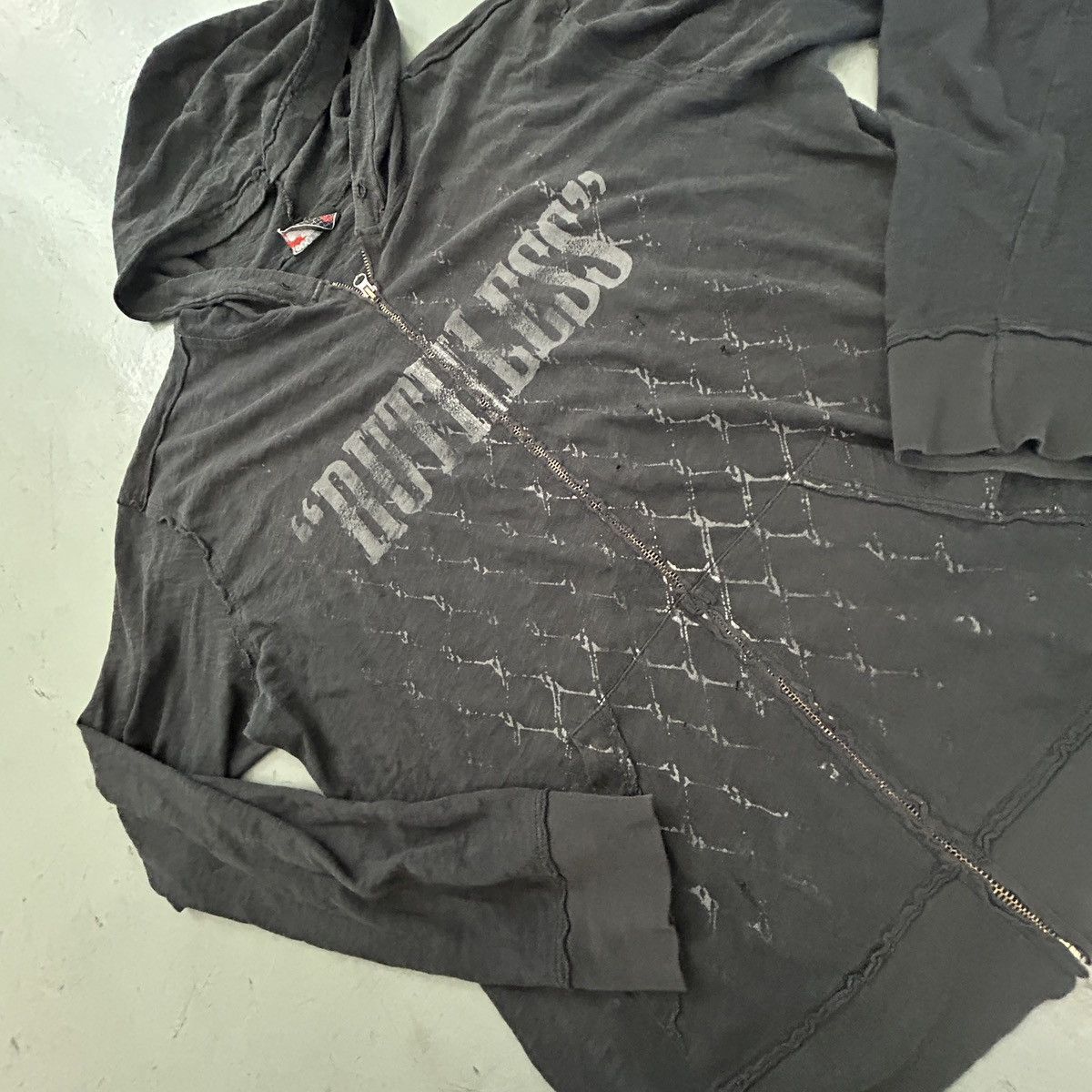 Vintage Live Ride Rules “RUTHLESS” Zip Hoodie – Y2K Grunge Size US M / EU 48-50 / 2 - 3 Thumbnail