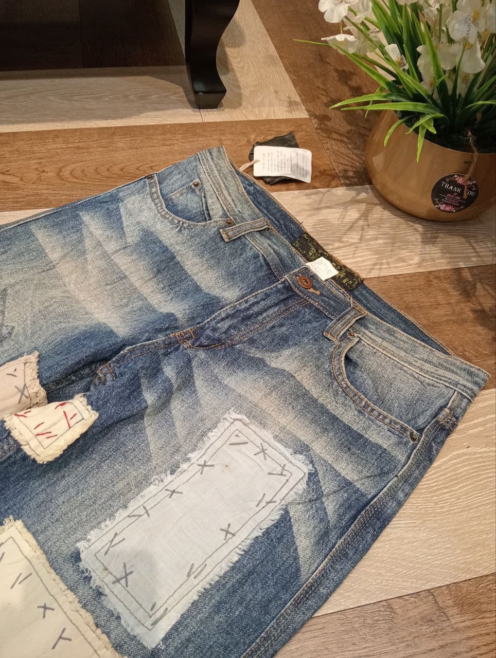 Japanese Brand JAPANESE OUTBALL WEST PATCHWORK DISTRESSED JEANS Size US 33 - 5 Thumbnail
