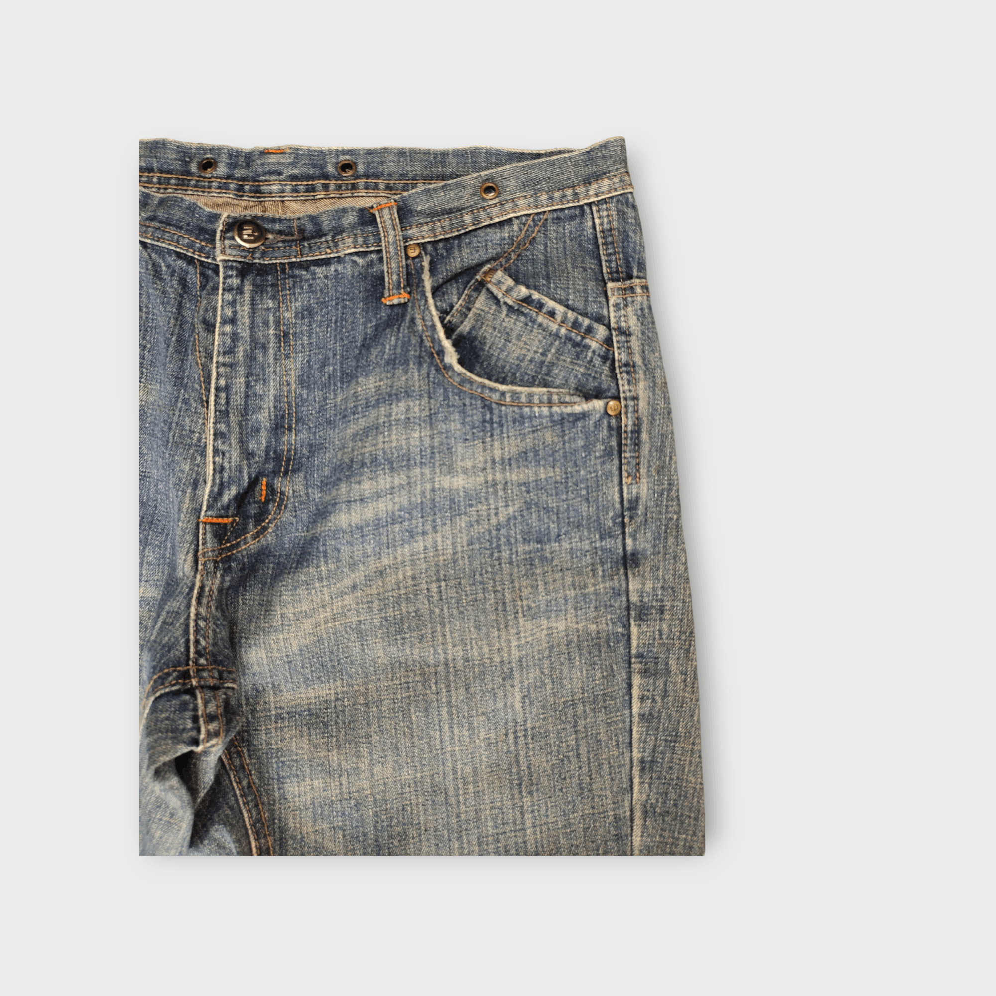 Comme des Garcons × Undercover Loose Jeans Edwin E-Function Clawmark Faded Curved Denim Size US 32 / EU 48 - 3 Thumbnail