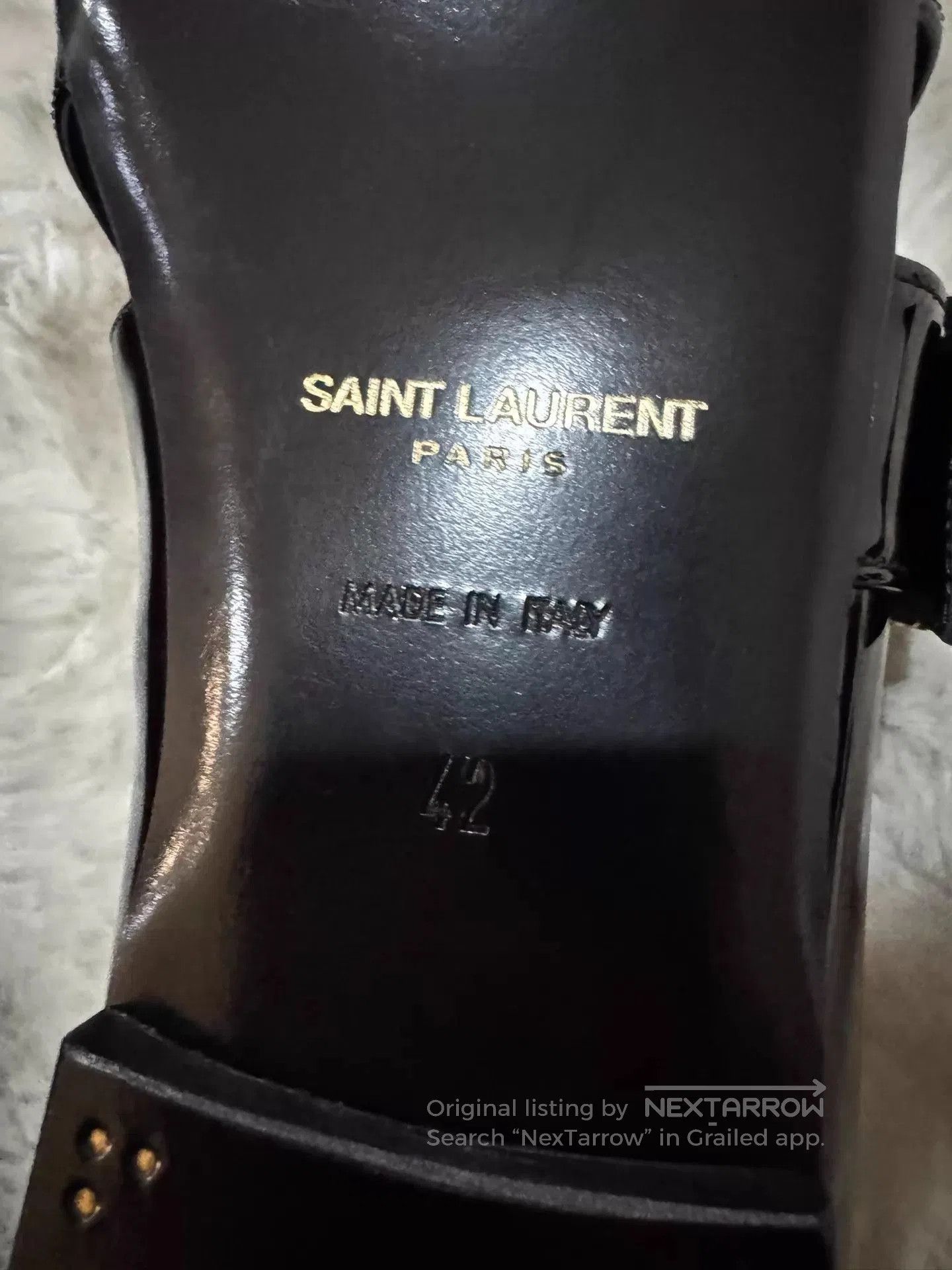 Yves Saint Laurent Black Patent Leather Slip. Size US 9 / EU 42 - 6 Thumbnail
