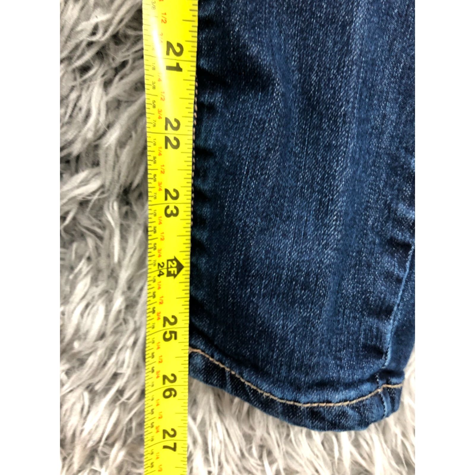 Vintage Maurices Everflex High Rise Skinny Jeans Womens Blue Dark Wash 0 Short 純 Size 25" / US 0 / IT 36 - 3 Thumbnail