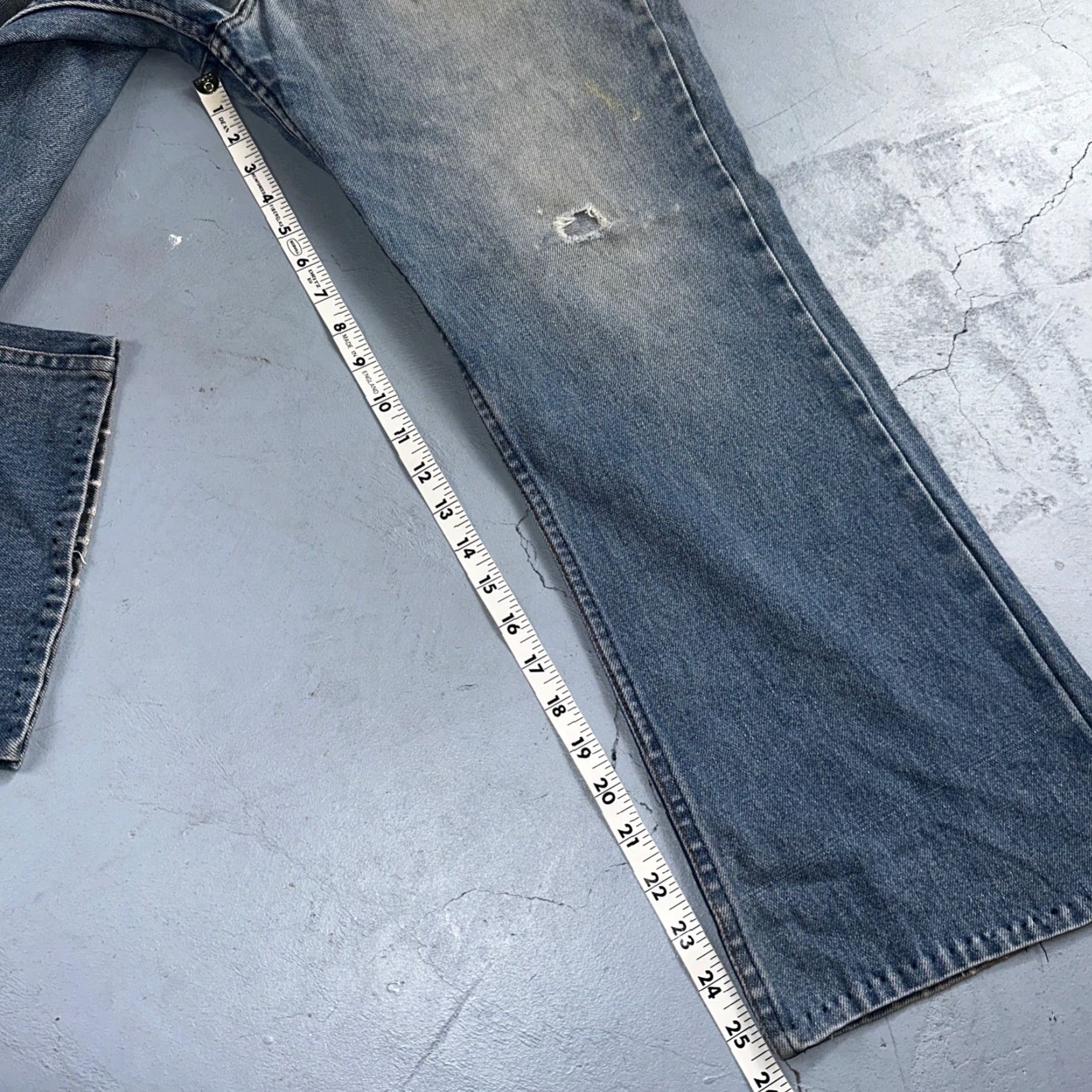 Levi's VINTAGE Levi's 517 Jeans Hand Blue 34x26 Bootcut USA Orange Tab 80s Men Regular Denim Cotton Jeans Classic Wide Worn Size US 34 / EU 50 - 6 Thumbnail