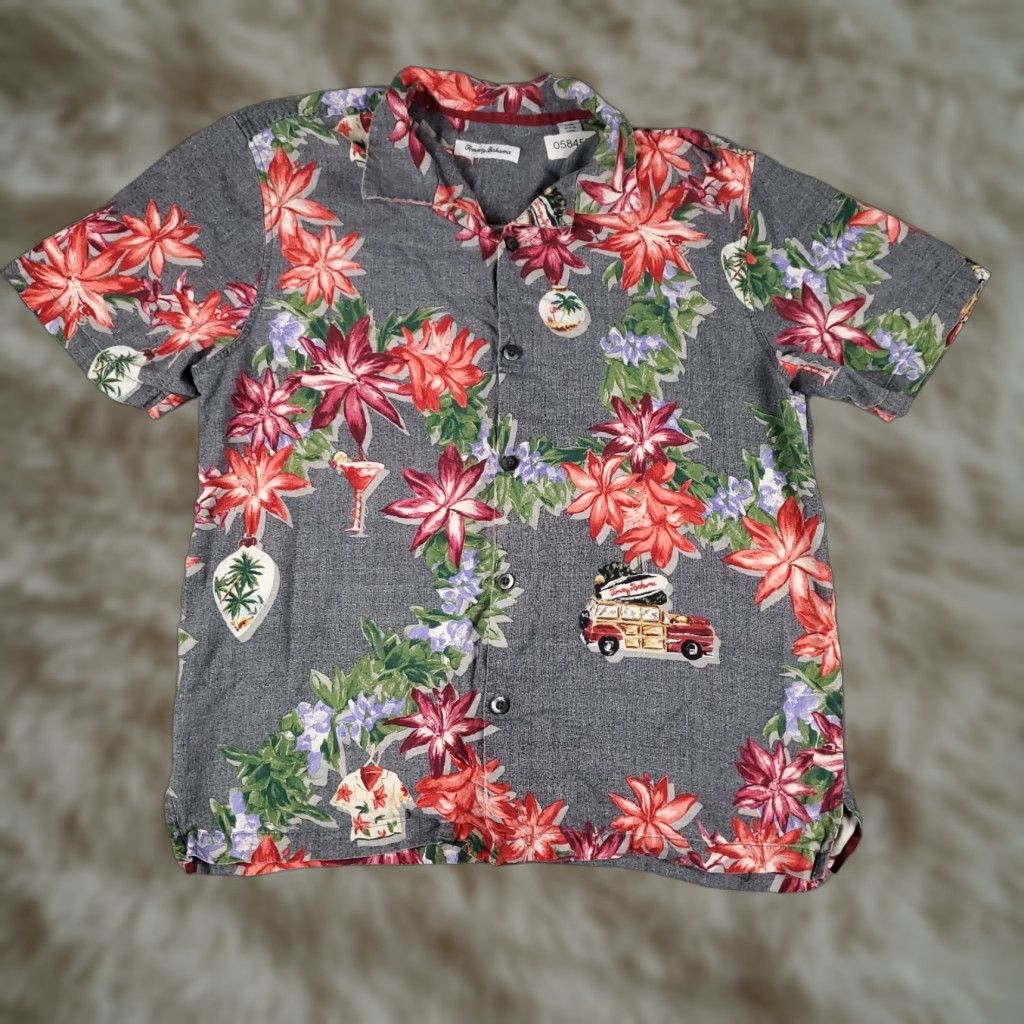 古着 “ Bahama” Hawaiian Shirt Tommy Bahama Mens Short Sleeve Button Down Hawaiian Shirt