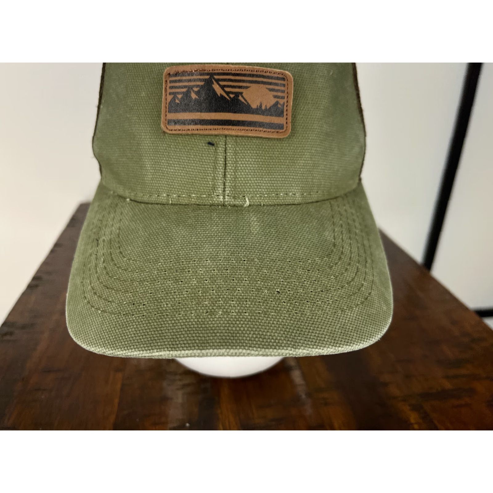 George George Trucker Hat Adult One Size Green Embroidered Poly Blend Hat Cap Adjustable Breathable Lightweight Men Logo Ski - Vintage not Size ONE SIZE - 3 Thumbnail