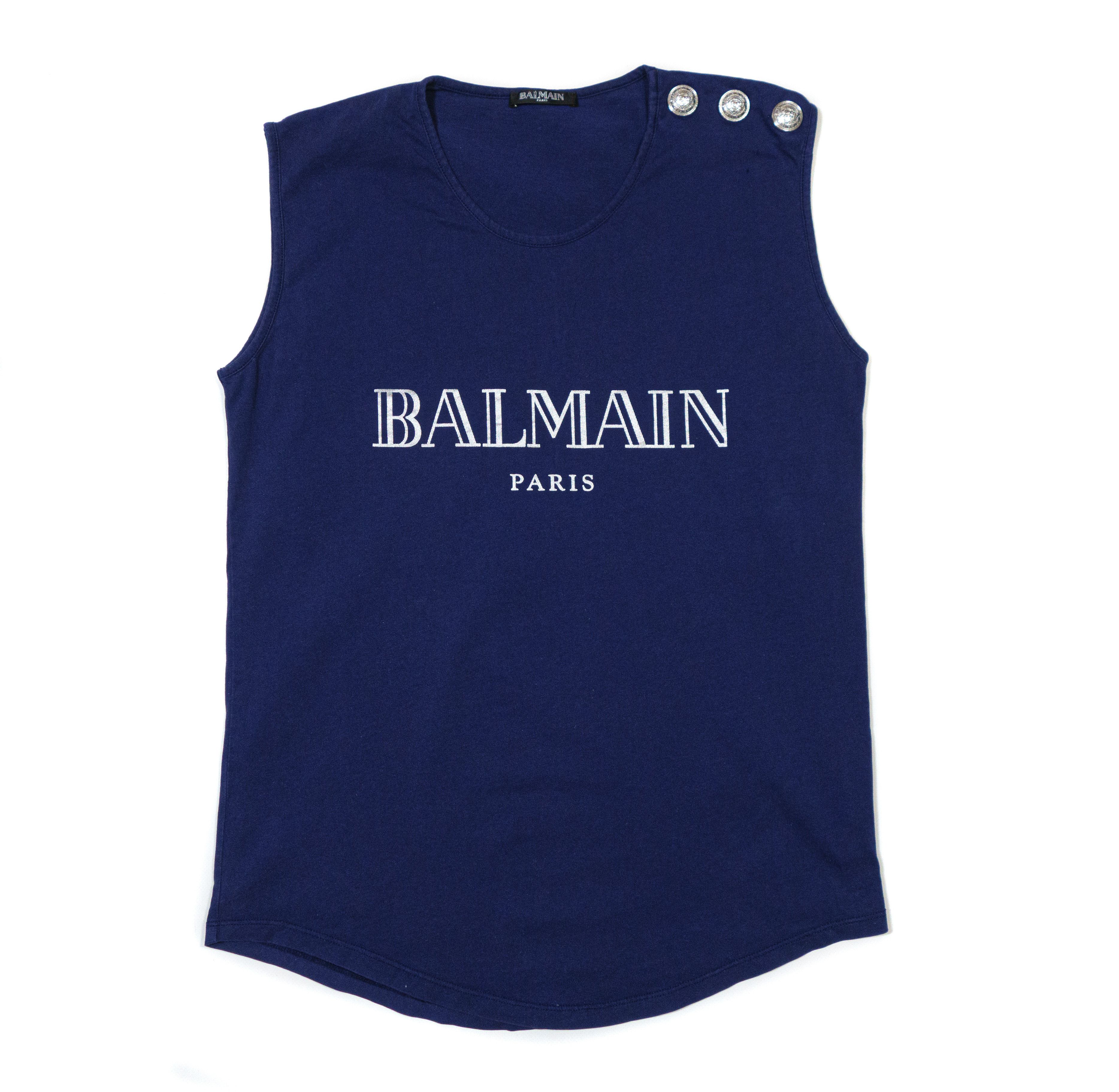 Big Logo Buttoned Tank Top in Blue, Women's (Size Xs)