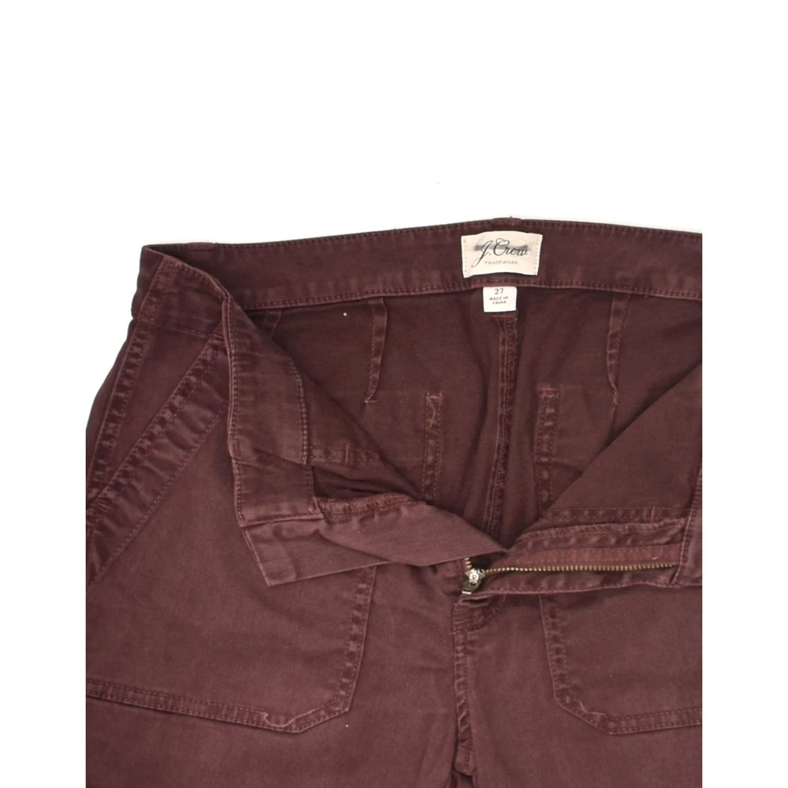 J.Crew J. CREW Womens Slim Chino Trousers Brown Cotton W27 L27 Size 27" / US 4 / IT 40 - 3 Thumbnail