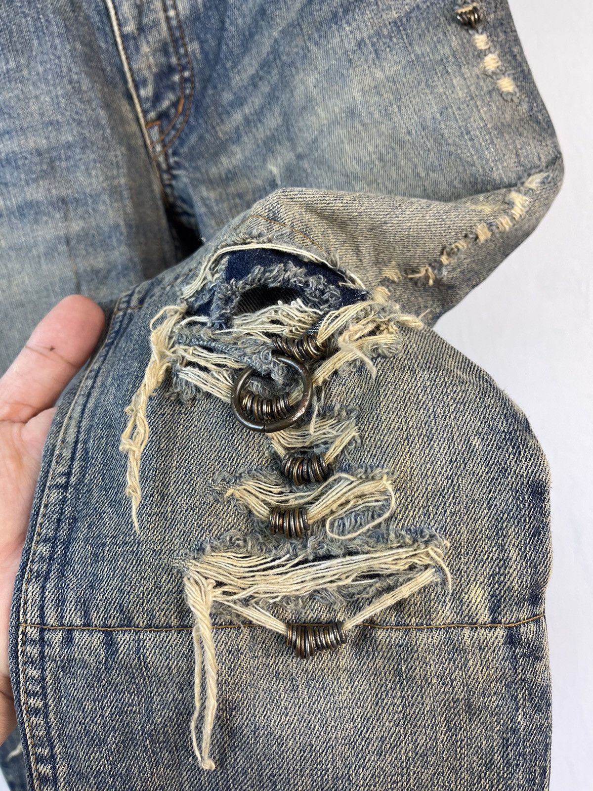 If Six Was Nine × KMRii × Le Grande Bleu (L.G.B.) TruePiece IFSIXWASNINE MUD MAX FLARE DENIM Size US 29 - 11 Thumbnail