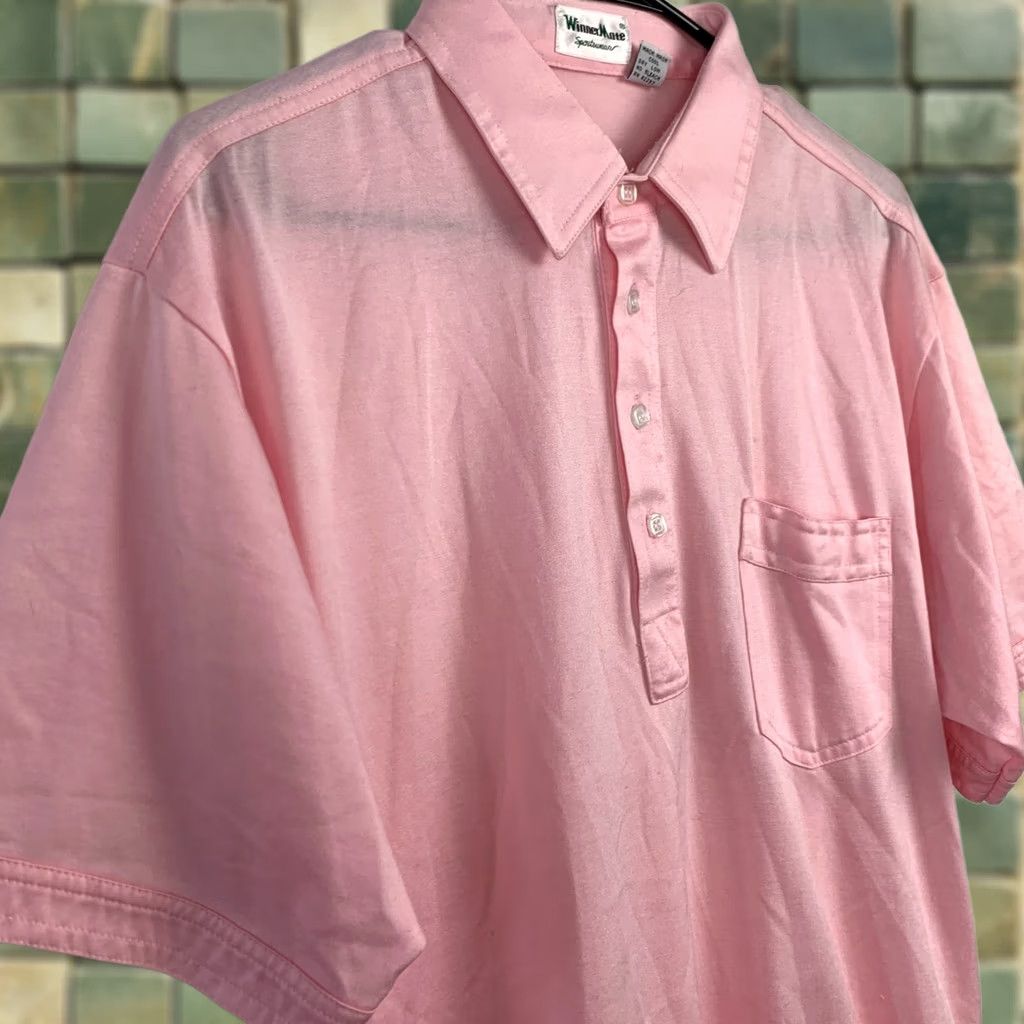 Vintage VINTAGE Winner Mate Sportswear Polo Shirt Men Large Pink 70s Size US L / EU 52-54 / 3 - 1 Thumbnail