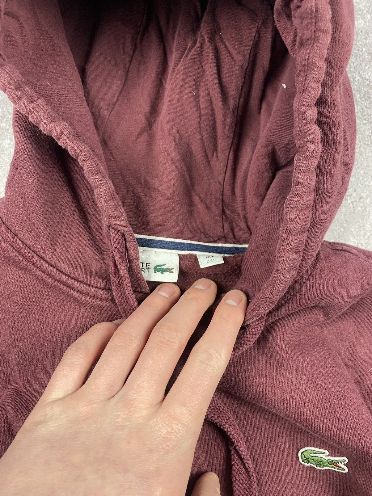 Lacoste × Vintage Vintage Lacoste Sport Logo zip Hoodie Cherry L Size US L / EU 52-54 / 3 - 3 Thumbnail