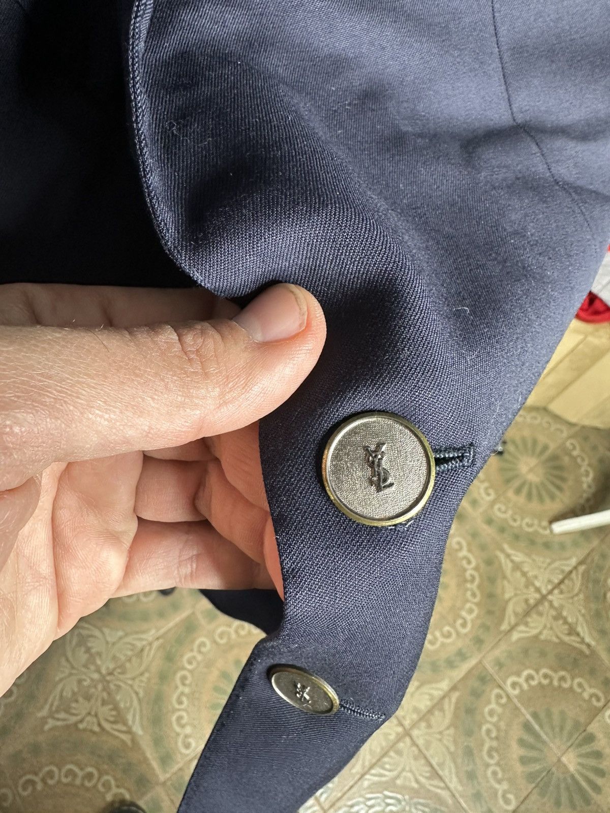 Yves Saint Laurent Yves Saint Laurent Metal Buttons Blue Blazer Size 42R - 4 Thumbnail