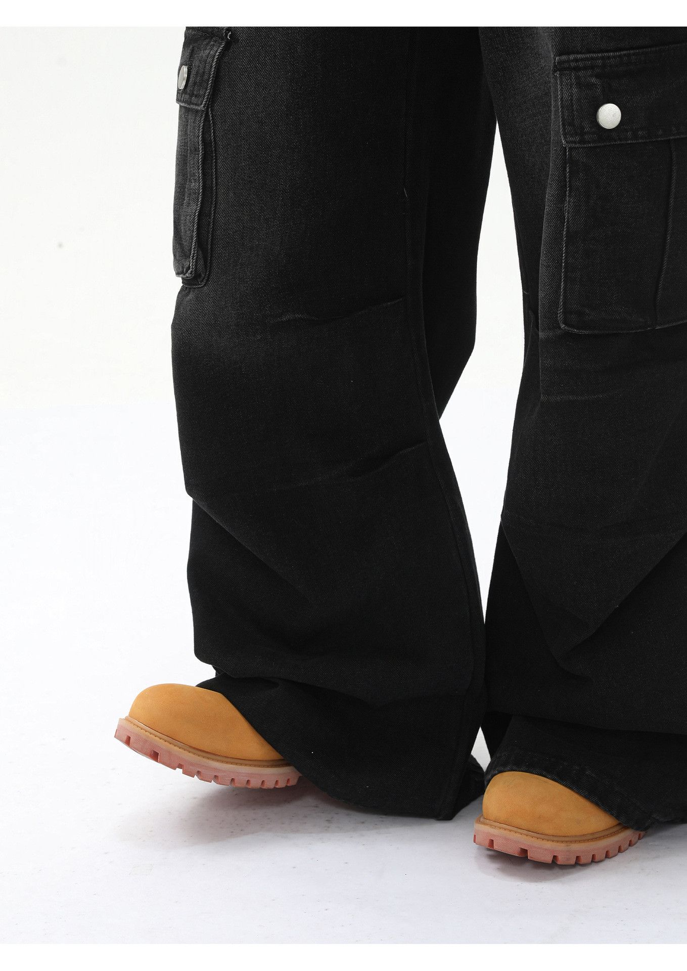 Vintage Heavy button multi-pocket high street washed work jeans Size US 32 / EU 48 - 5 Thumbnail