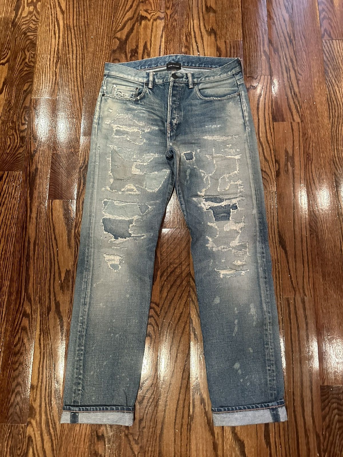 John Elliott Vintage Japanese Boro Repair Jeans Size US 31 - 1 Thumbnail