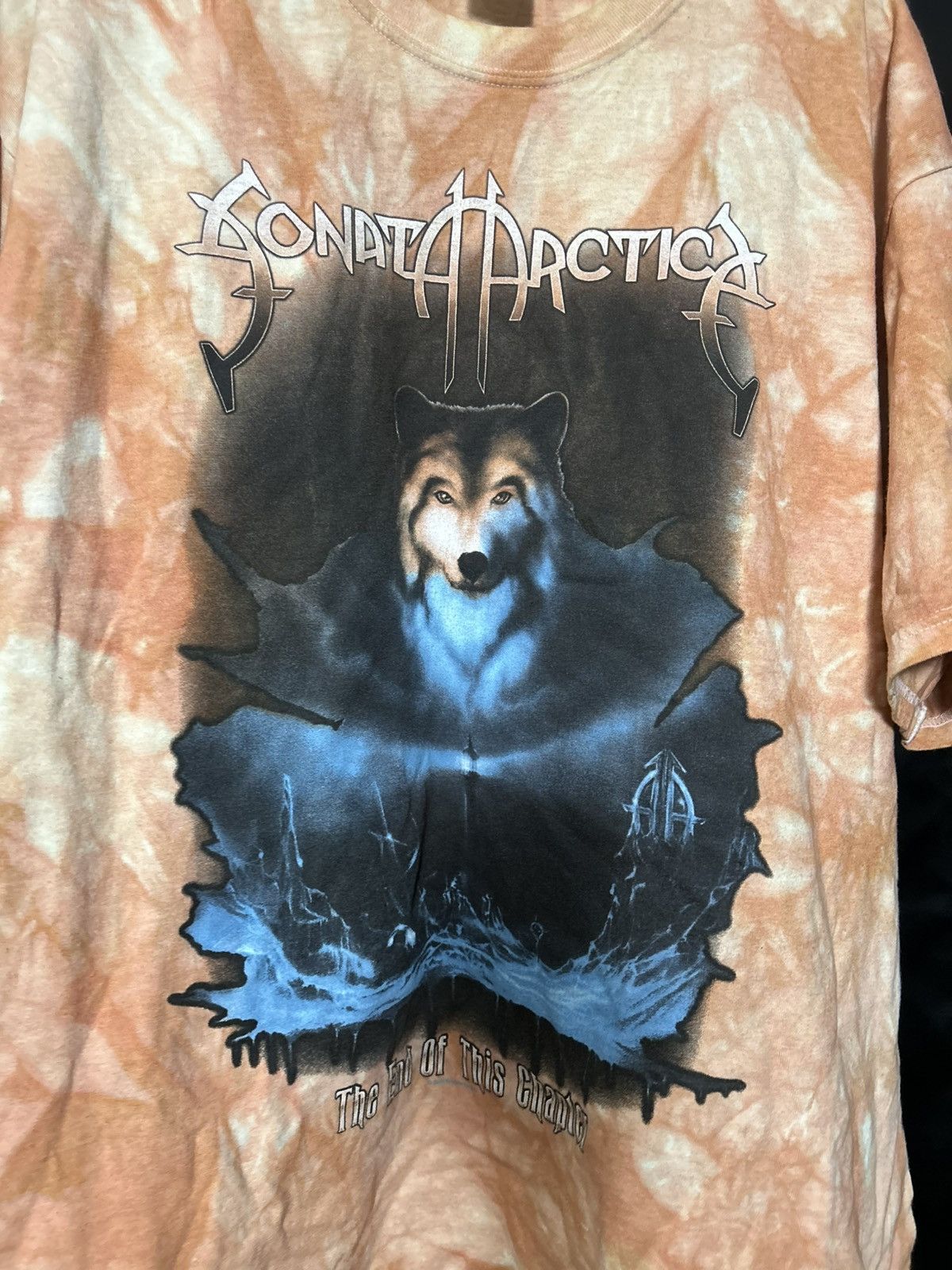 Gildan Sonata Arctica Tie-Dye Shirt Beige Cream Finland Power Metal Size US XL / EU 56 / 4 - 1 Thumbnail