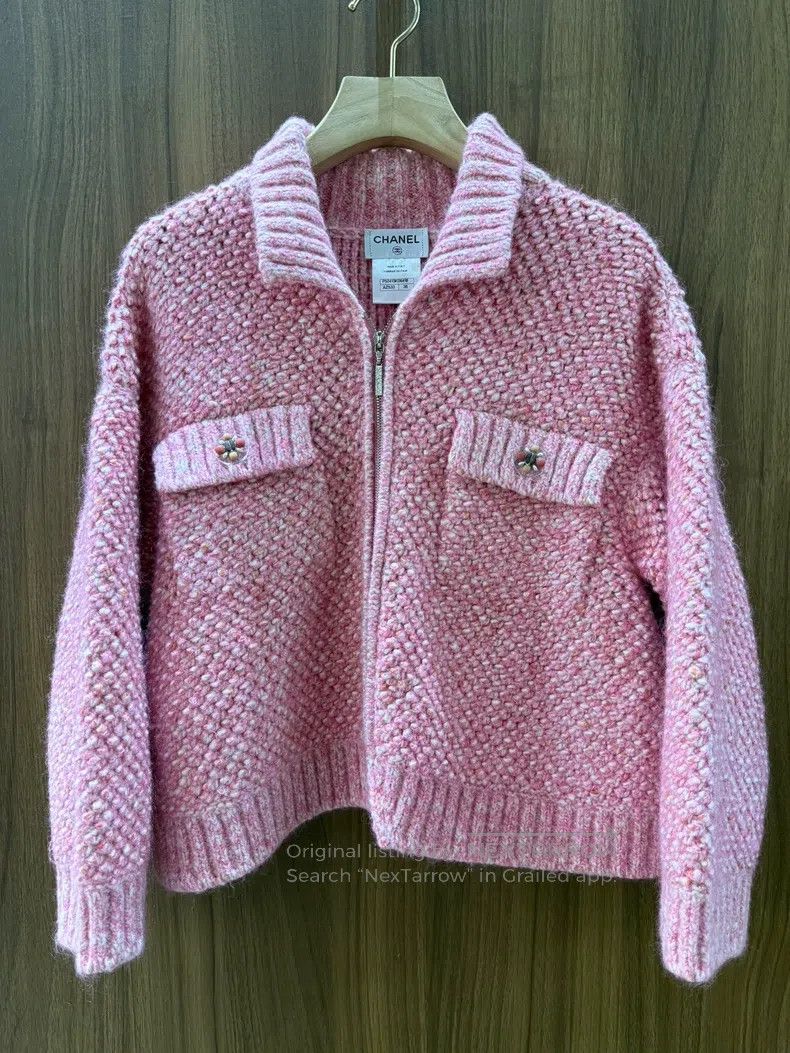 Chanel Chanel Pink tweed zipper jacket Size XS / US 0-2 / IT 36-38 - 1 Thumbnail