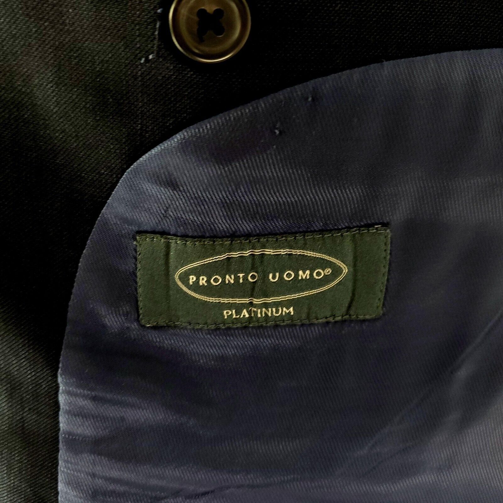 Pronto Uomo Pronto Uomo Platinum Wool 2 Button Blazer 44S Blue Sharkskin Size 44S - 7 Thumbnail