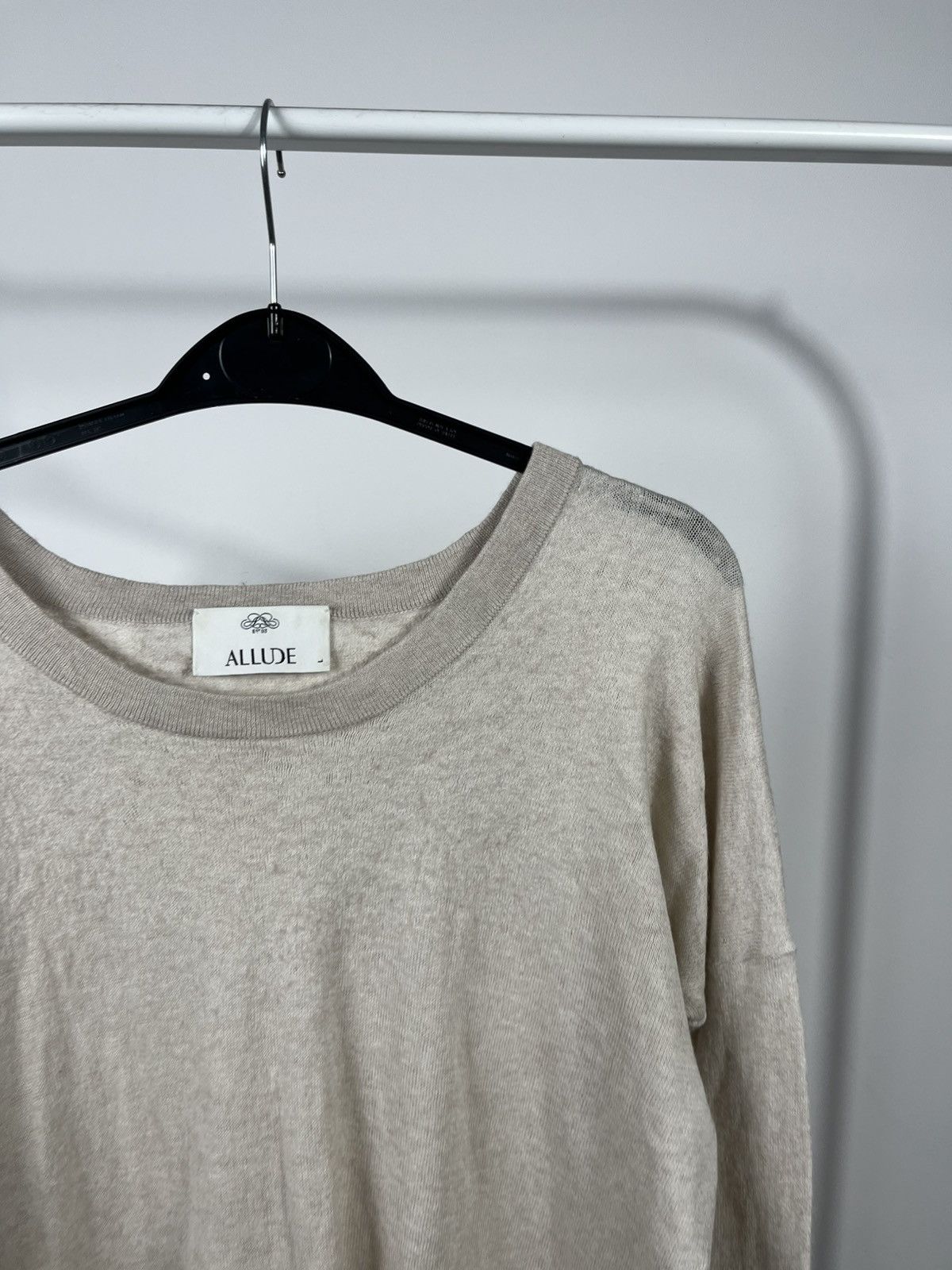 Allude Allude Cashmere Knit Sweater Beige Size L Size L / US 10 / IT 46 - 3 Thumbnail